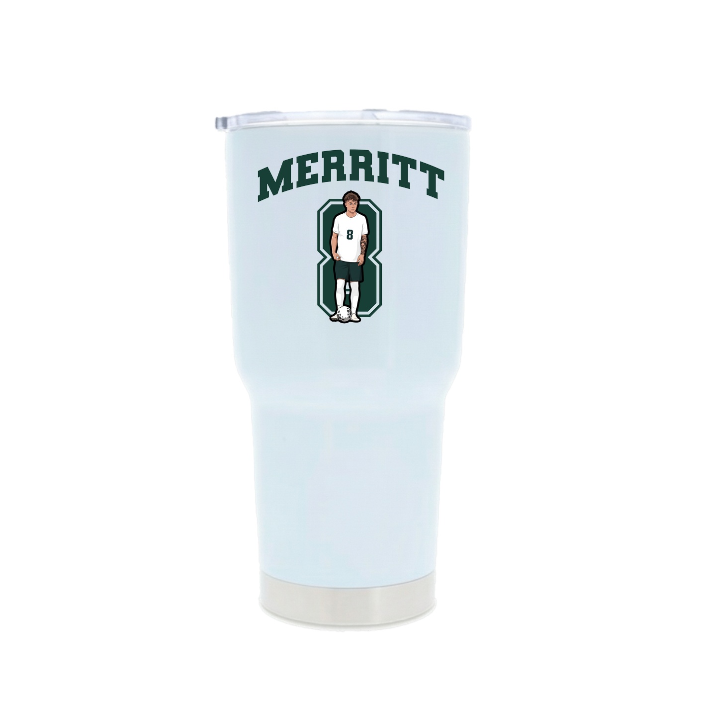 30oz Stainless Steel Tumbler — Number in White