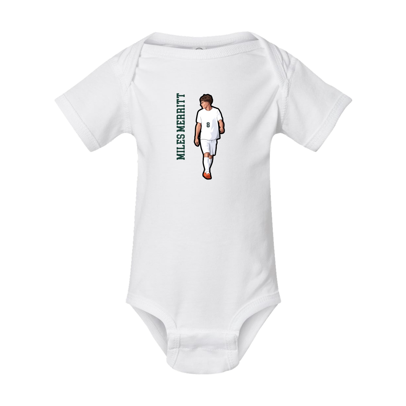 Baby Onesie — Name Vertical in White