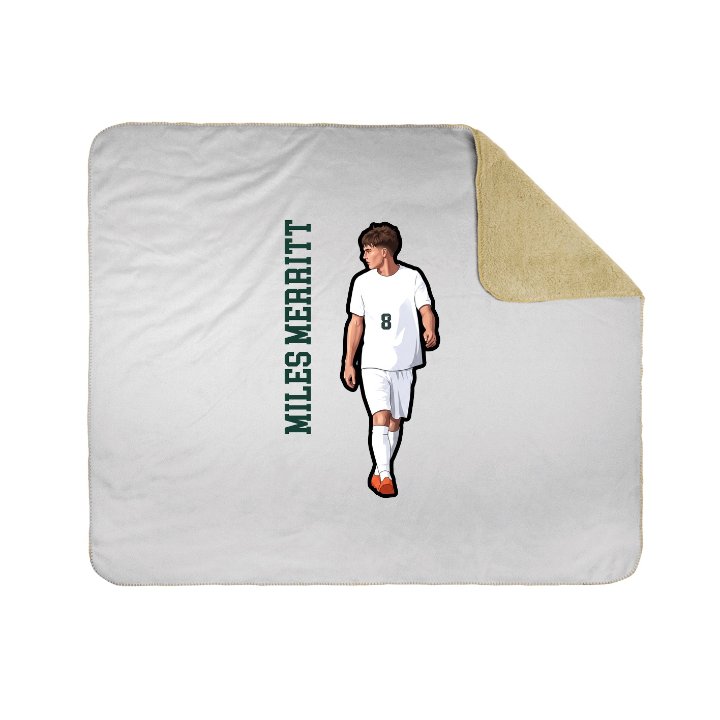Throw Blanket — Name Vertical in White