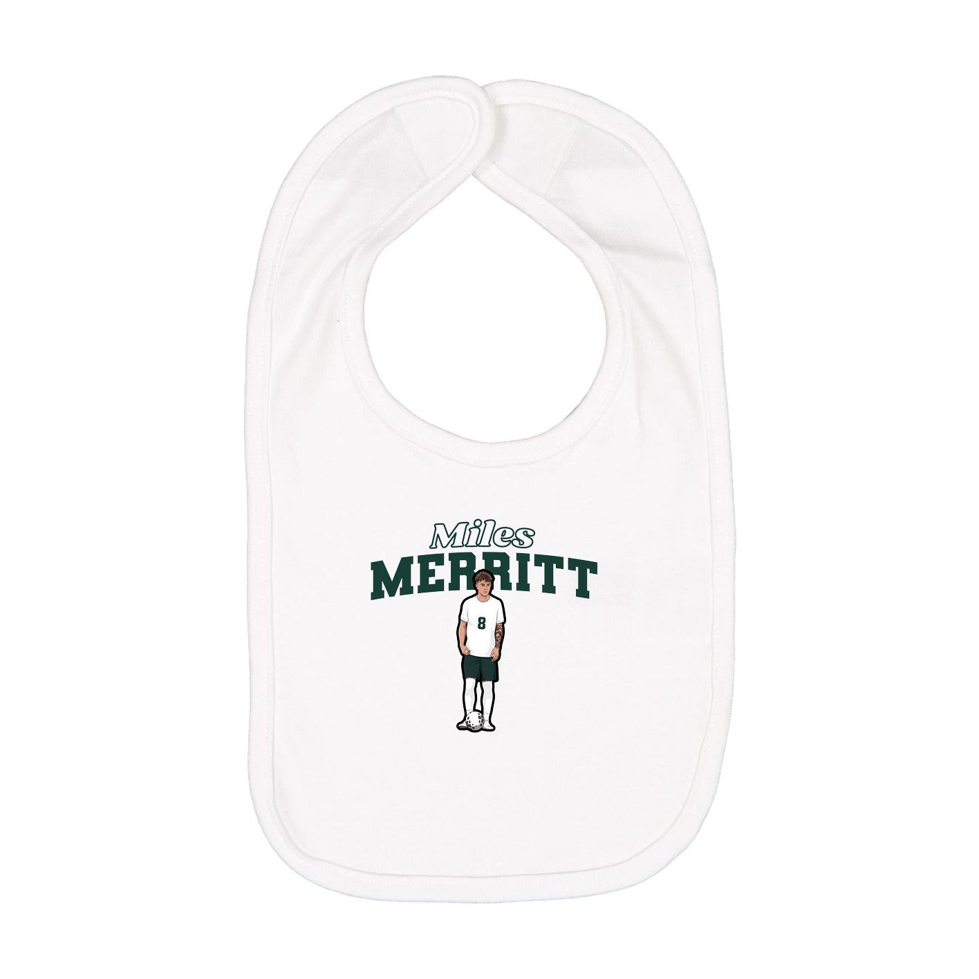 Infant Bib — Name Arch in White