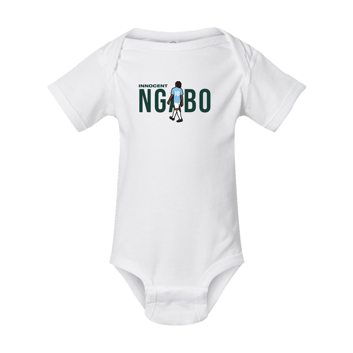 Baby Onesie — Player Name in White