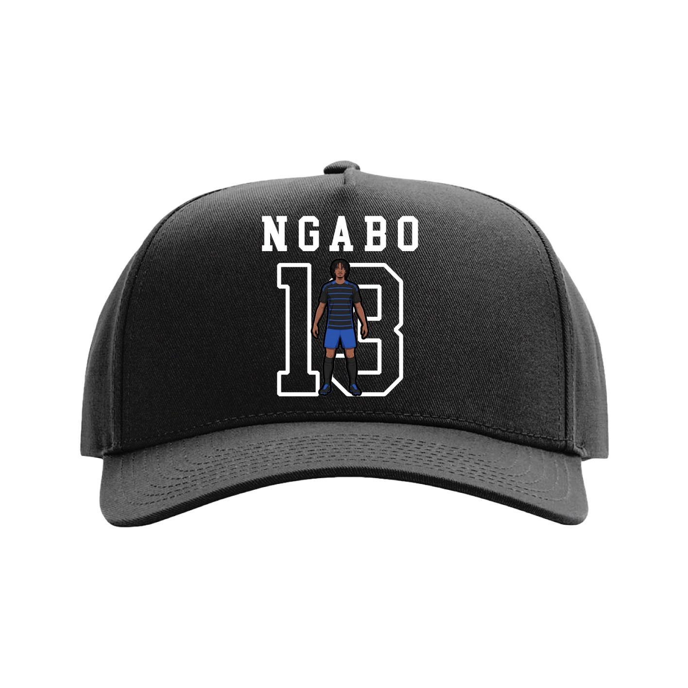 Full Fabric Five-Panel Champ Cap — Shirsey in Black