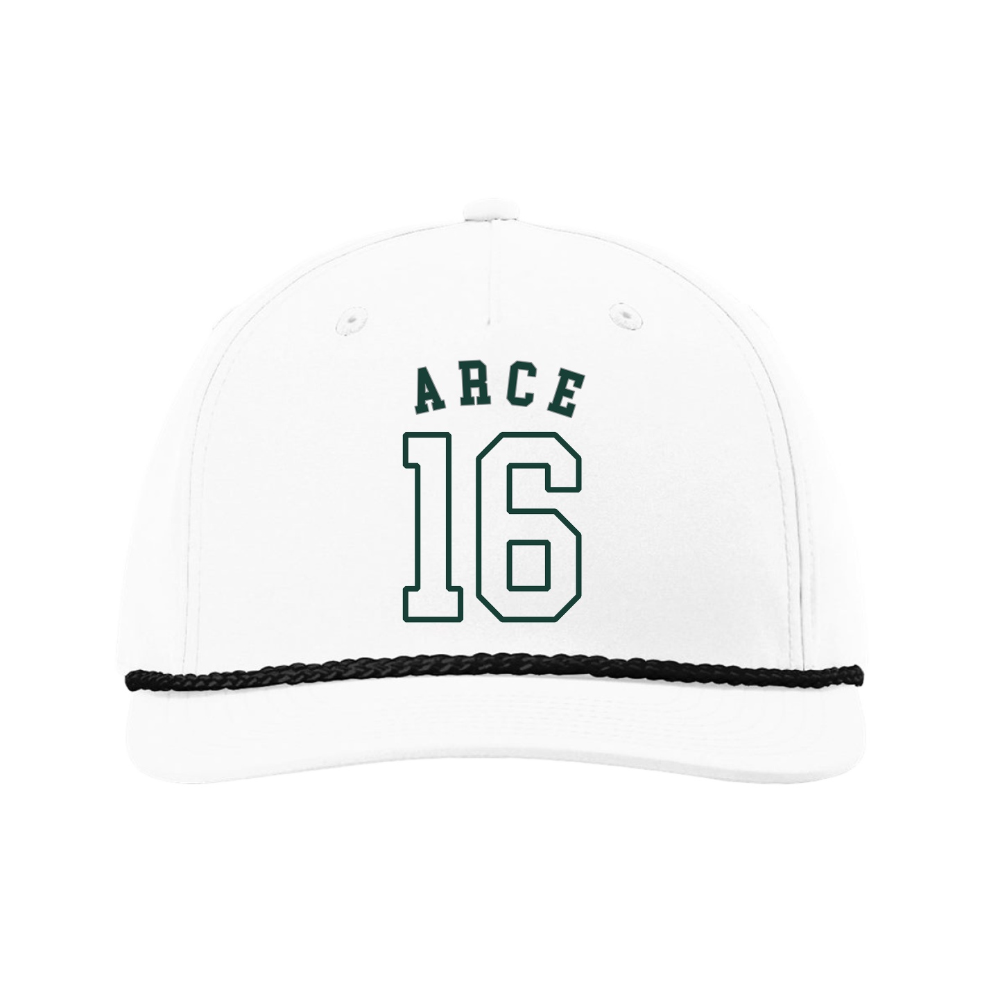 Five-Panel Classic Rope Cap — Shirsey Arch in White