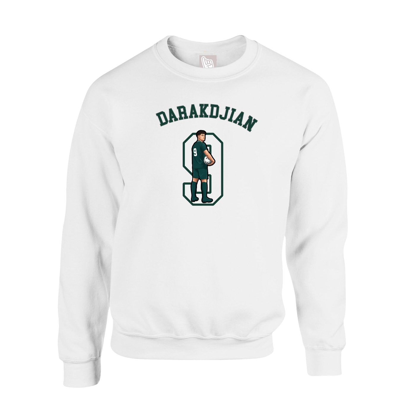 Fleece Crew — Shirsey Arch in White