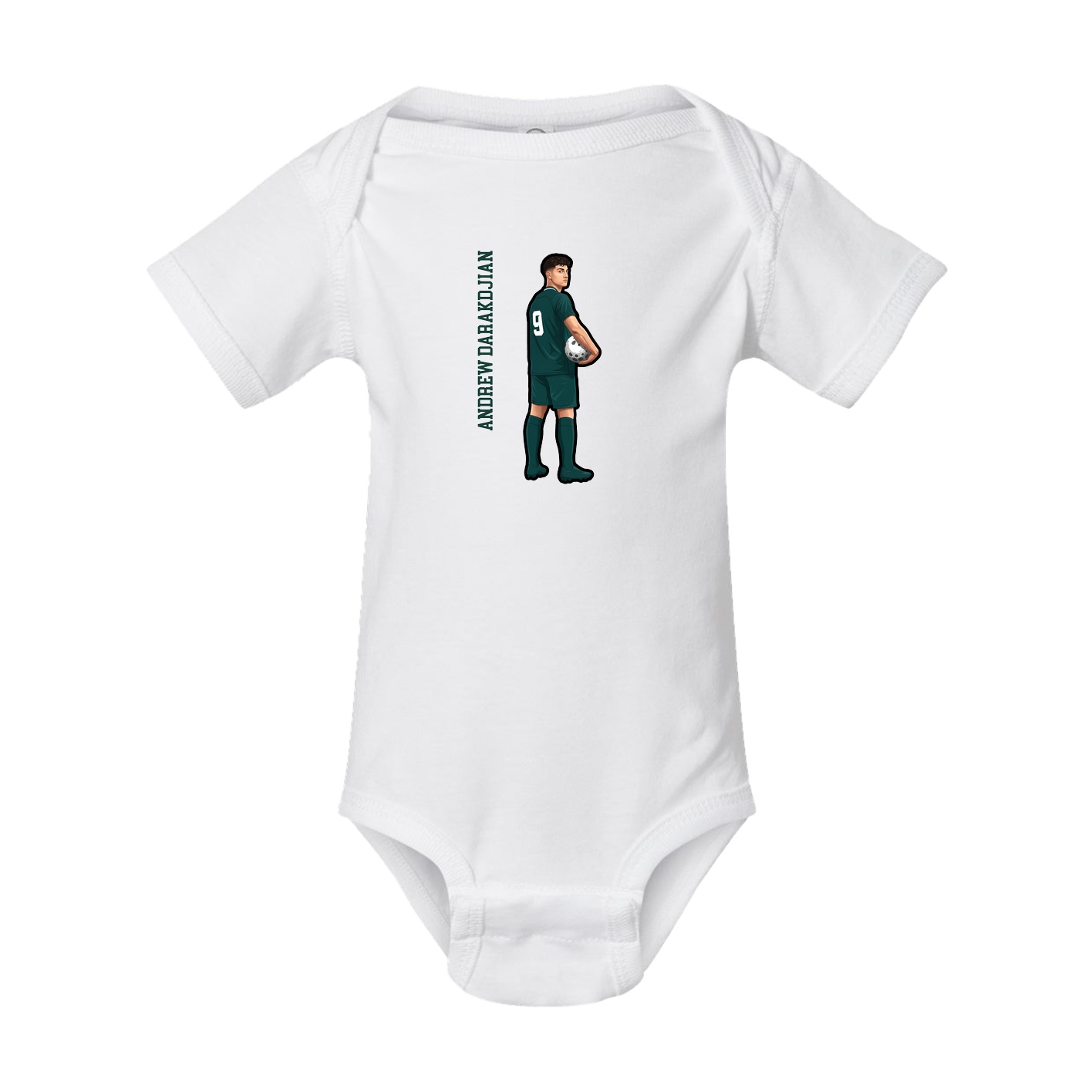 Baby Onesie — Name Vertical in White