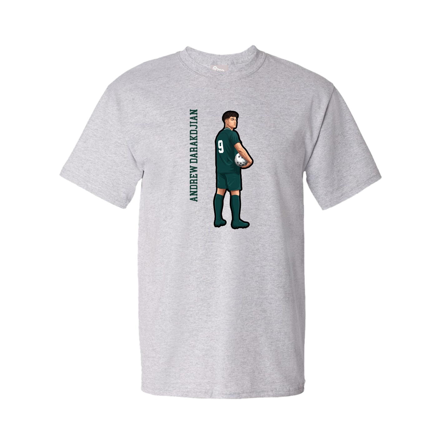 Tee — Name Vertical in Grey