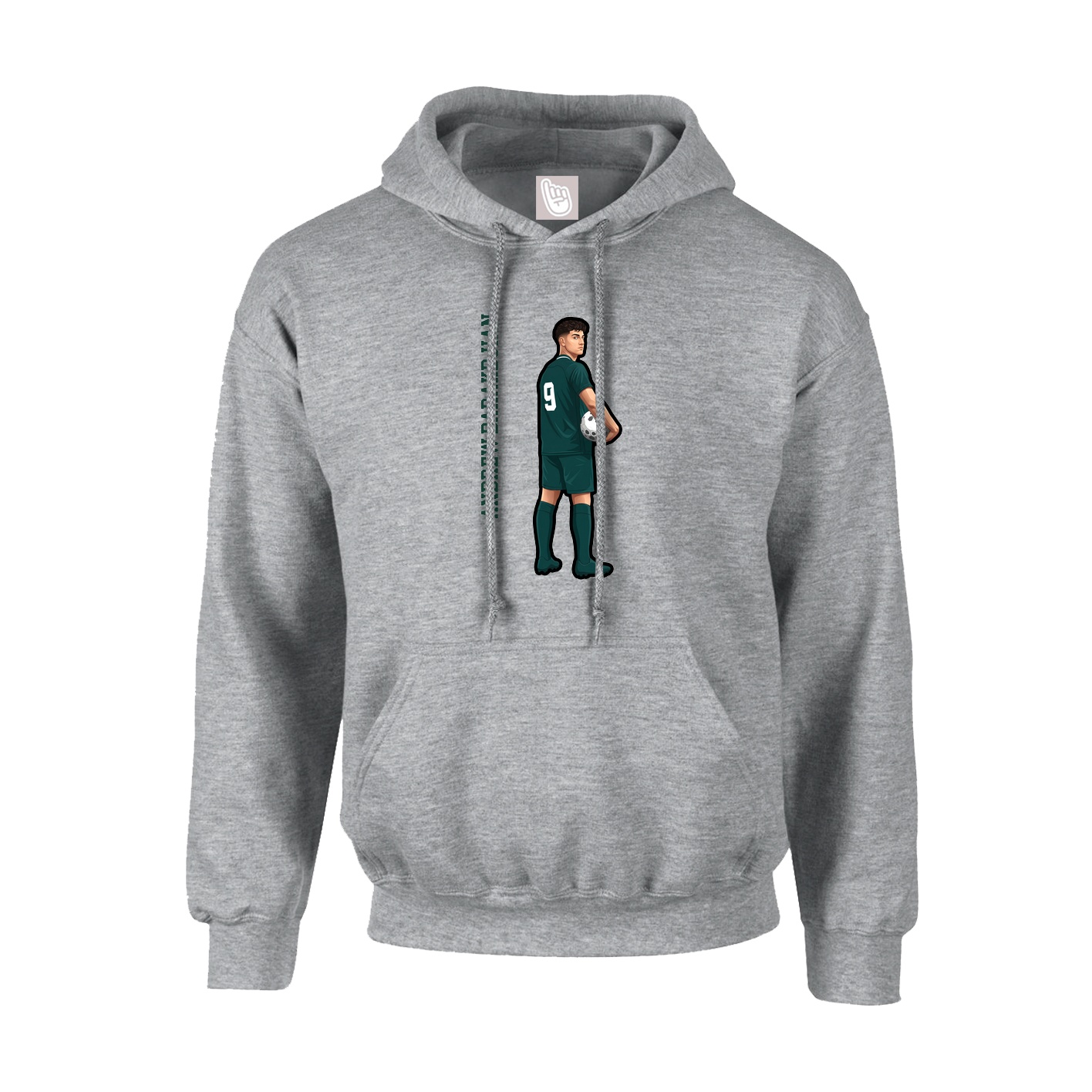 Youth Hoodie — Name Vertical in Grey