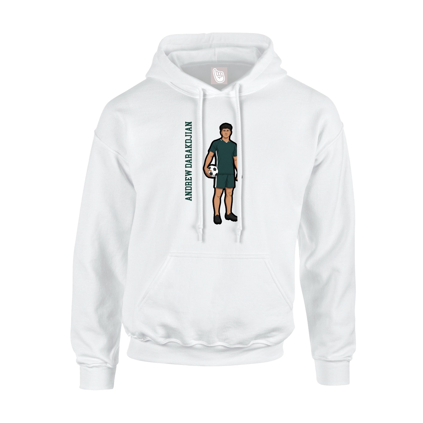 Hoodie — Name Vertical in White