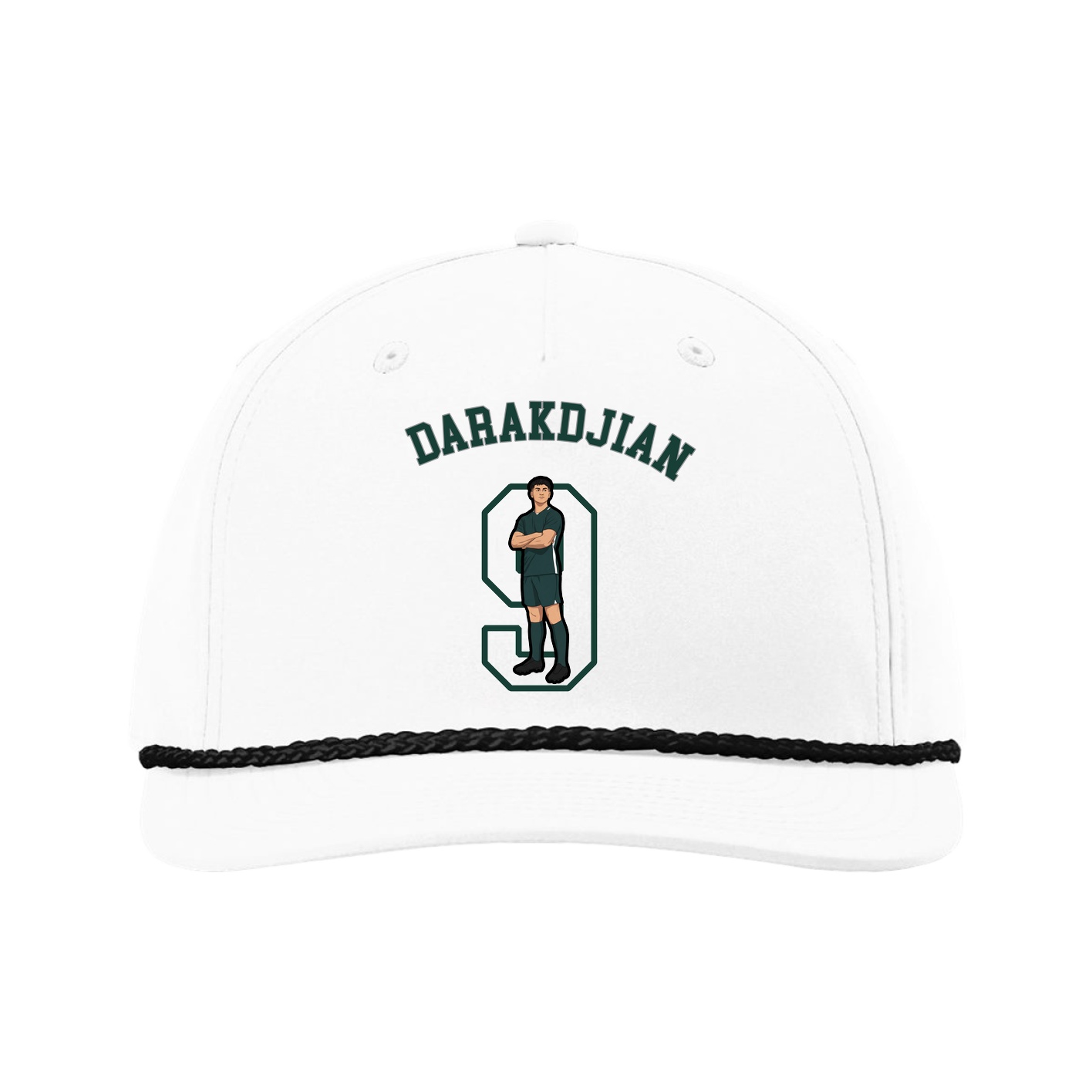 Five-Panel Classic Rope Cap — Shirsey Arch in White
