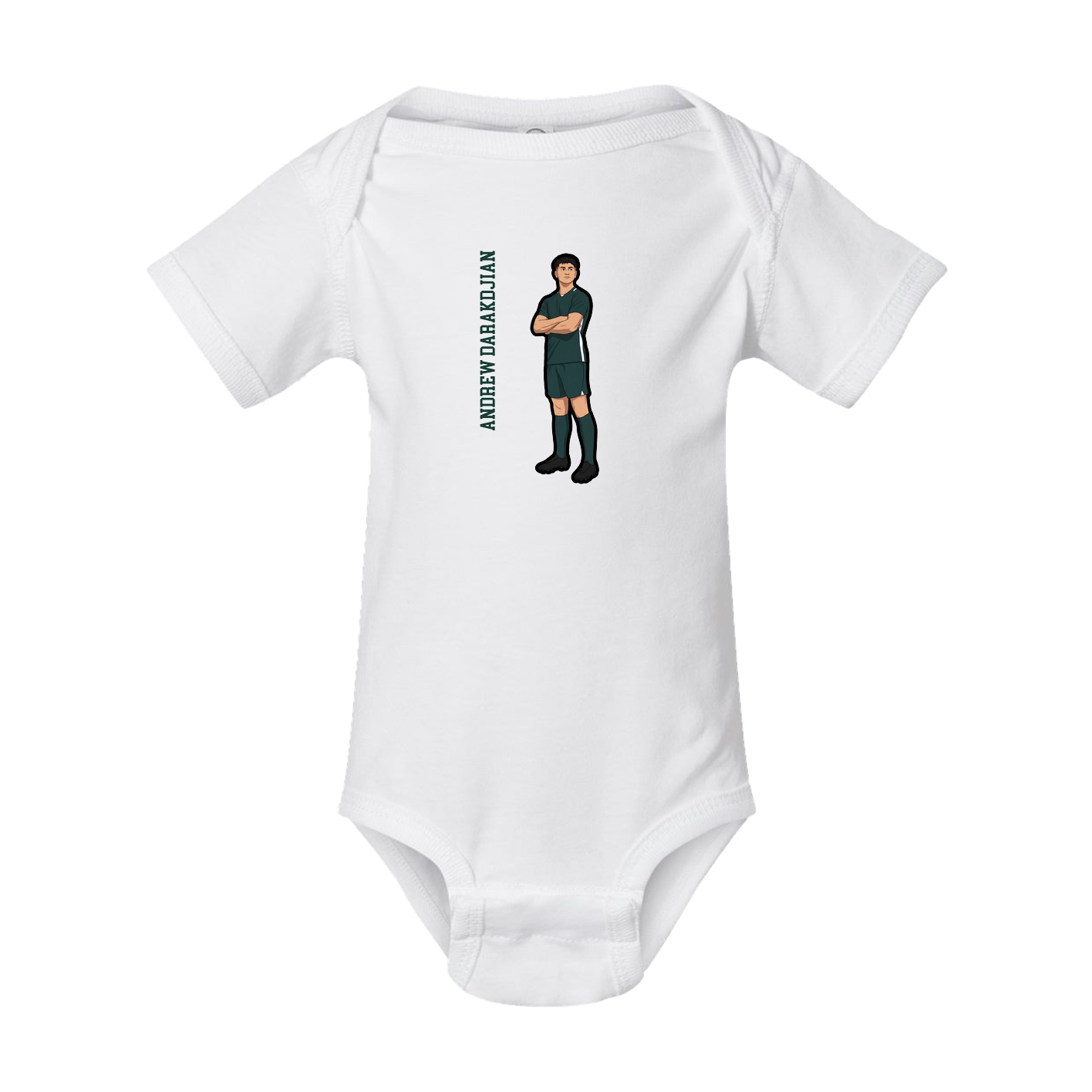 Baby Onesie — Name Vertical in White