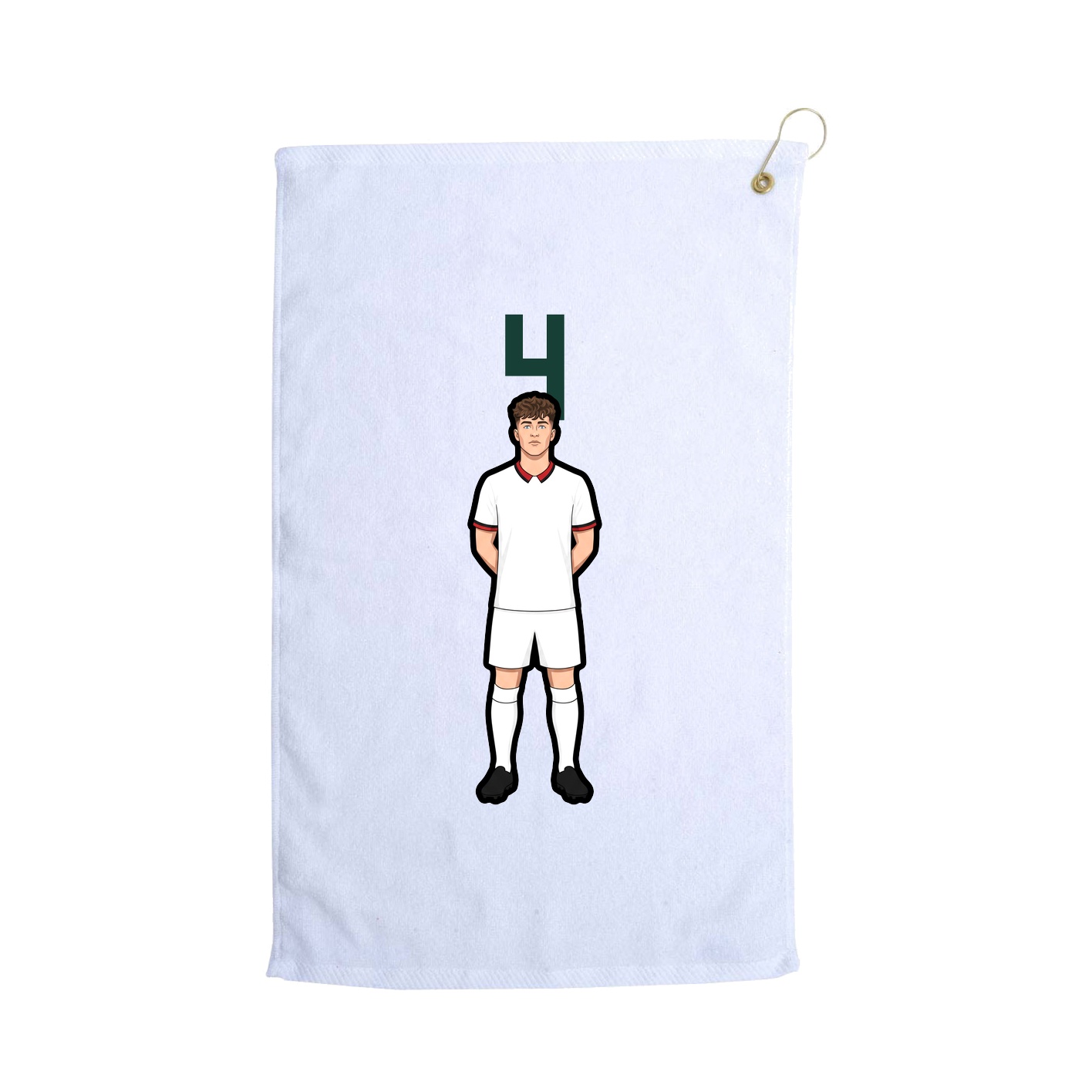 Golf Towel — Number Top in White
