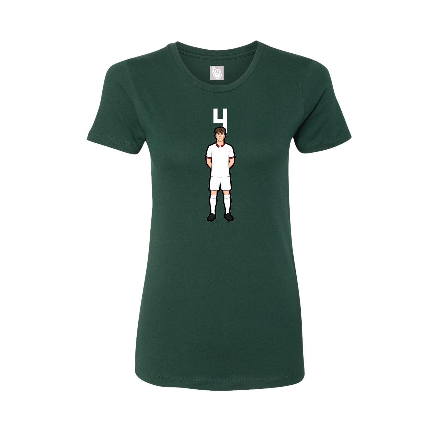 Fitted Women's Tee — Number Top in Green