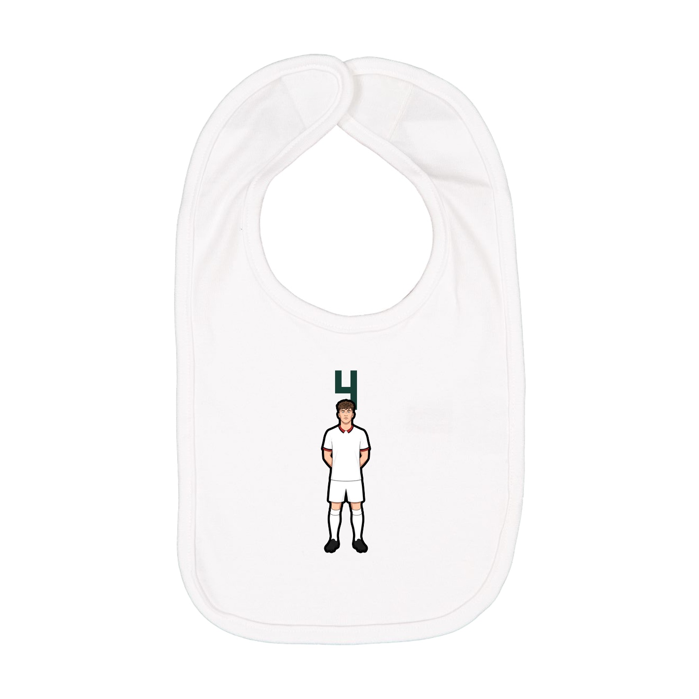 Infant Bib — Number Top in White