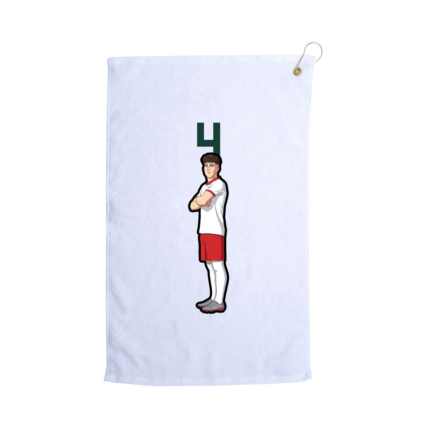 Golf Towel — Number Top in White