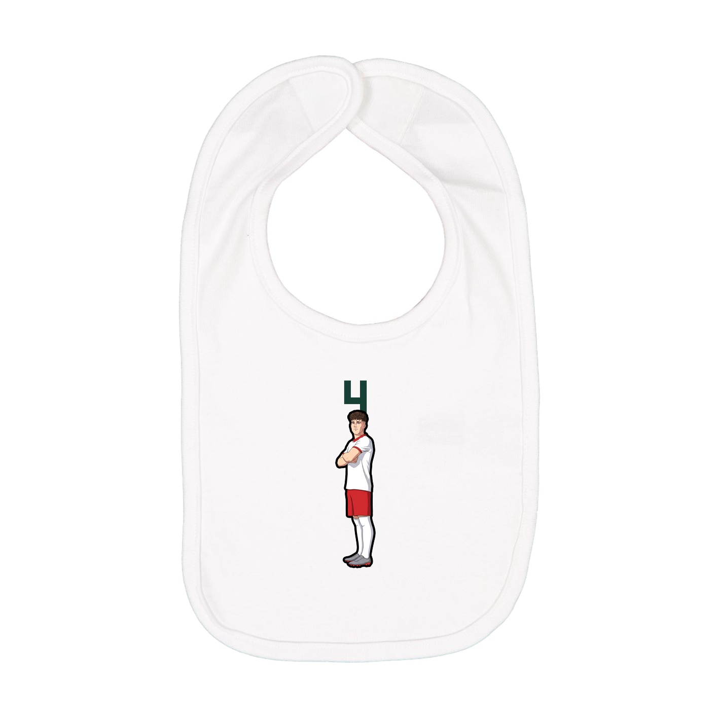 Infant Bib — Number Top in White