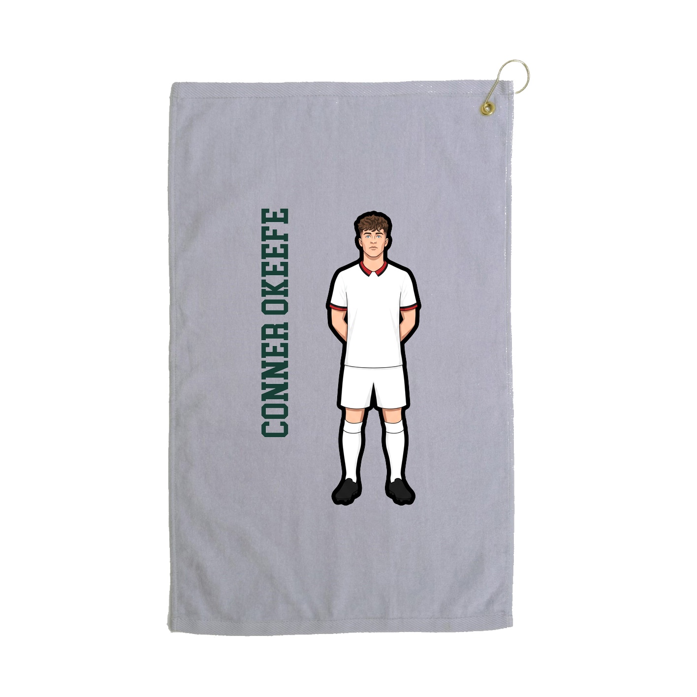 Golf Towel — Name Vertical in Grey