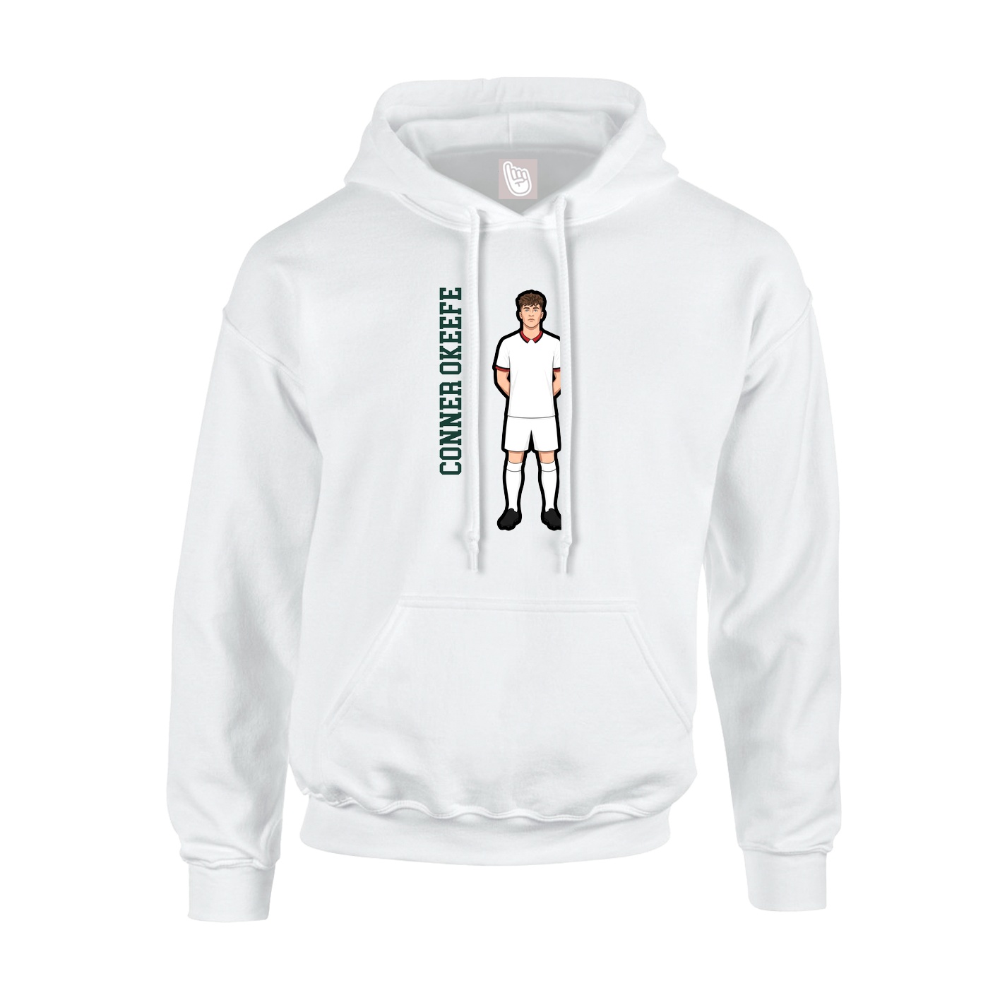 Hoodie — Name Vertical in White