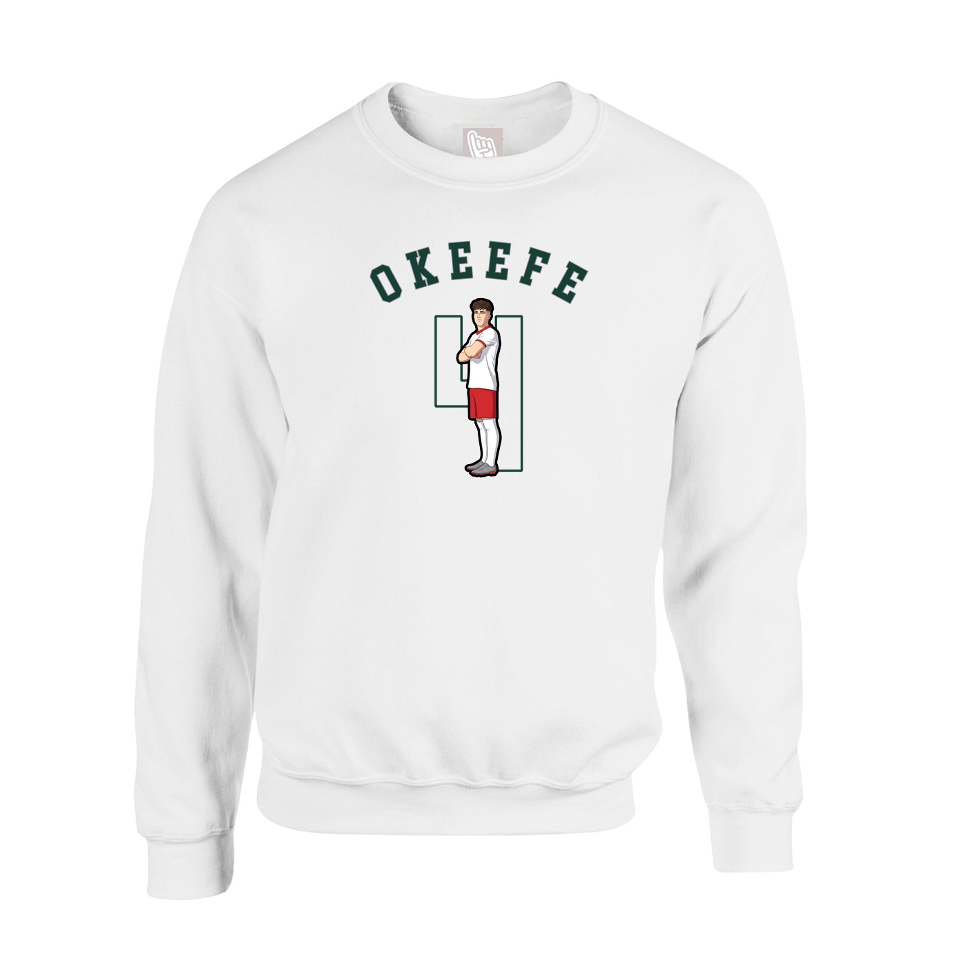 Fleece Crew — Shirsey Arch in White