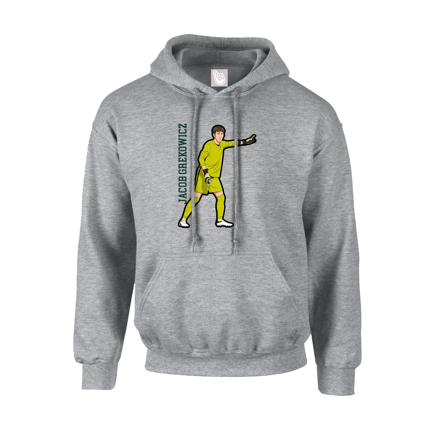 Youth Hoodie — Name Vertical in Grey