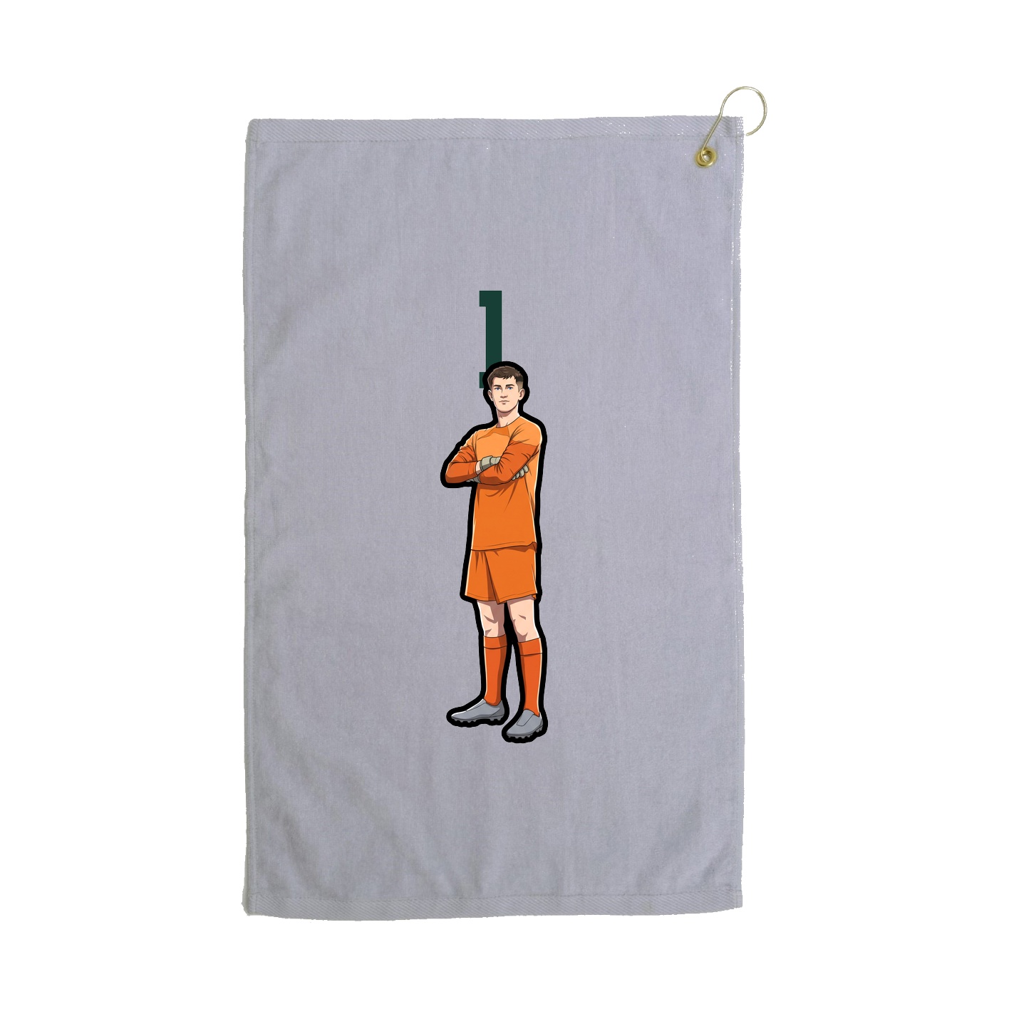Golf Towel — Number Top in Grey