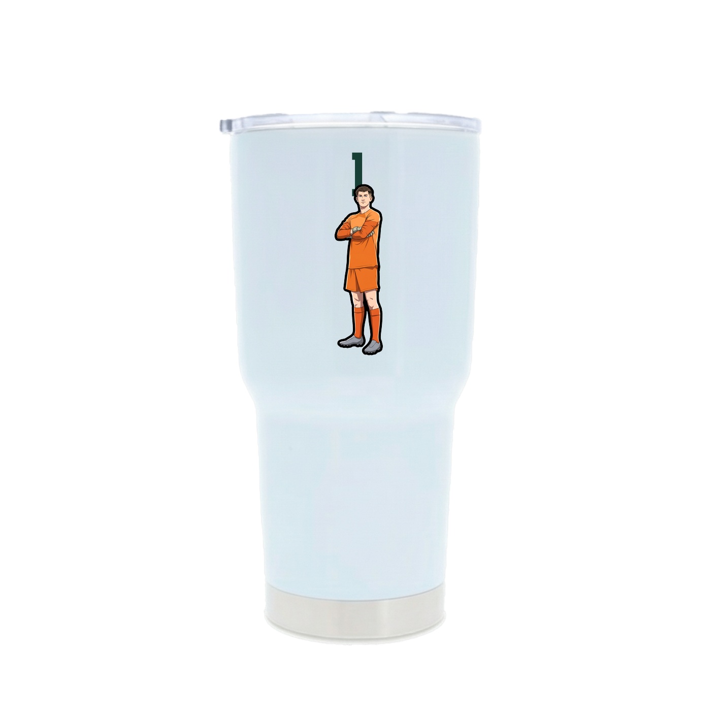 30oz Stainless Steel Tumbler — Number Top in White