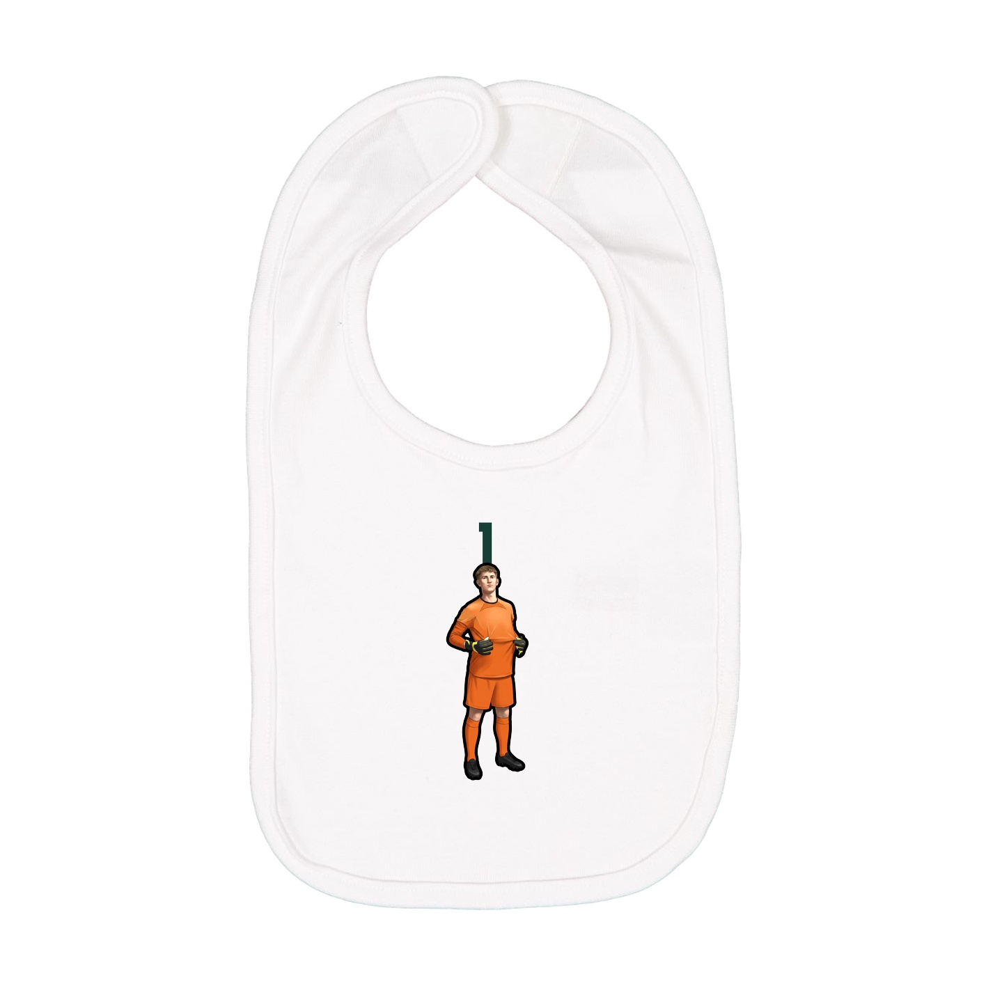 Infant Bib — Number Top in White