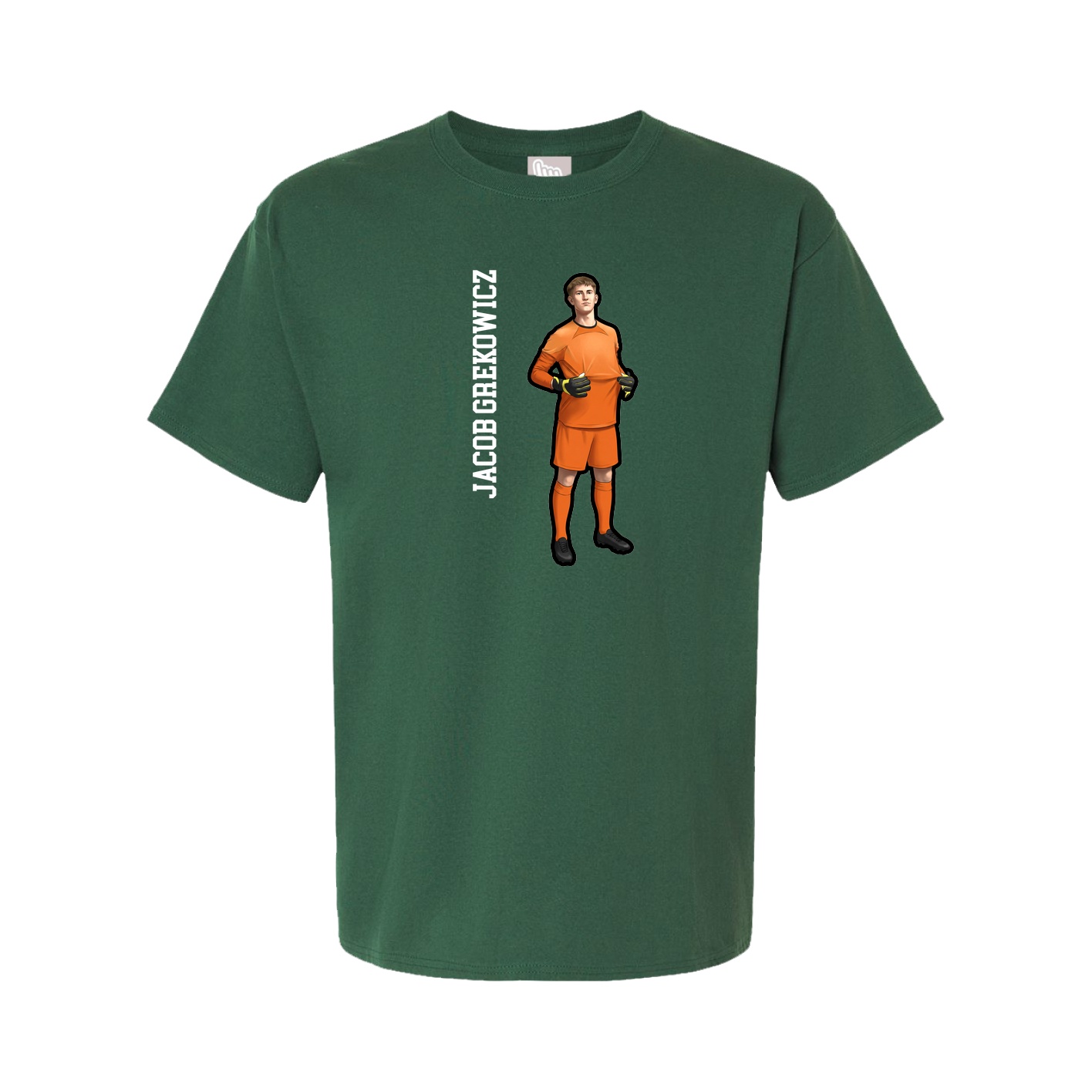Youth Tee — Name Vertical in Green
