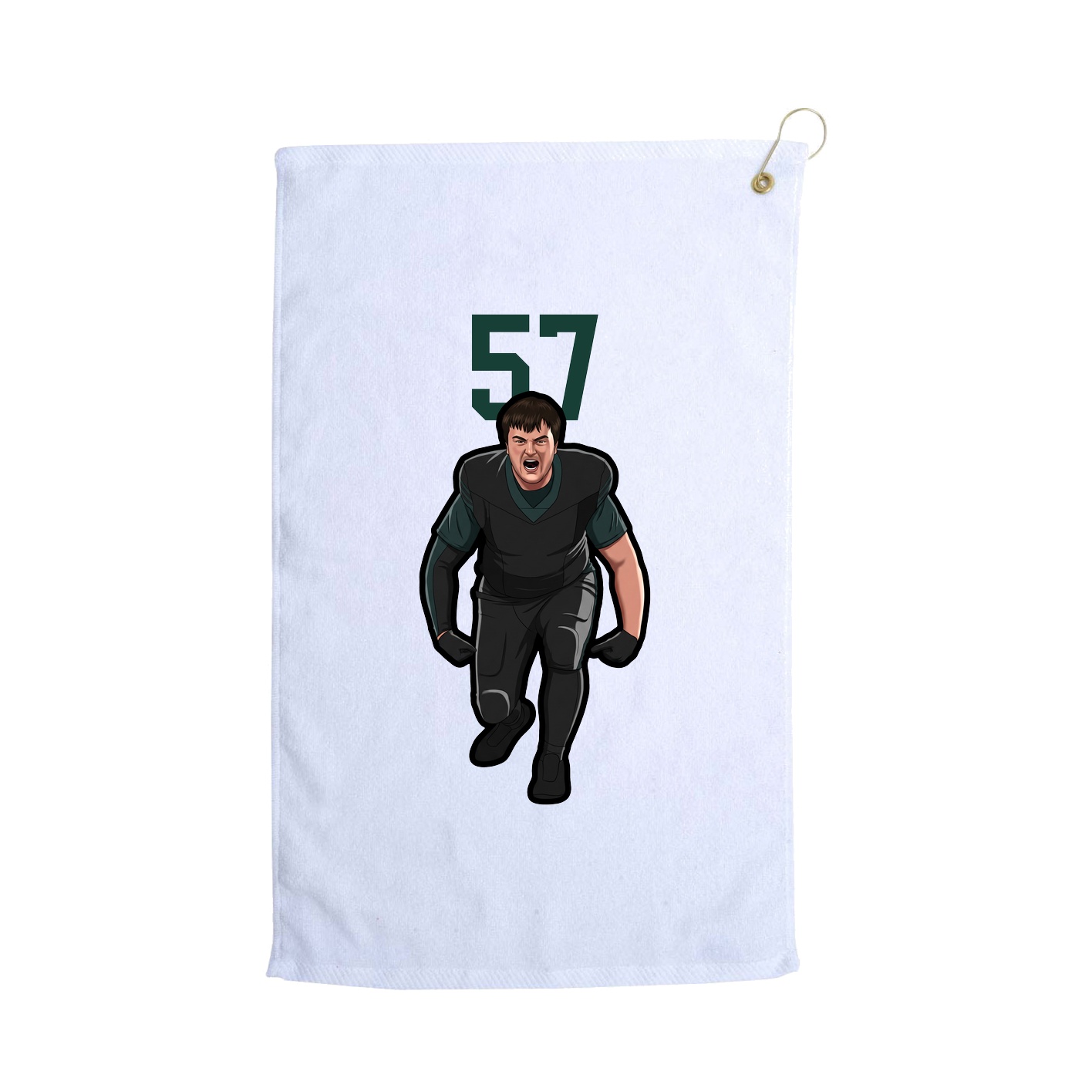 Golf Towel — Number Top in White