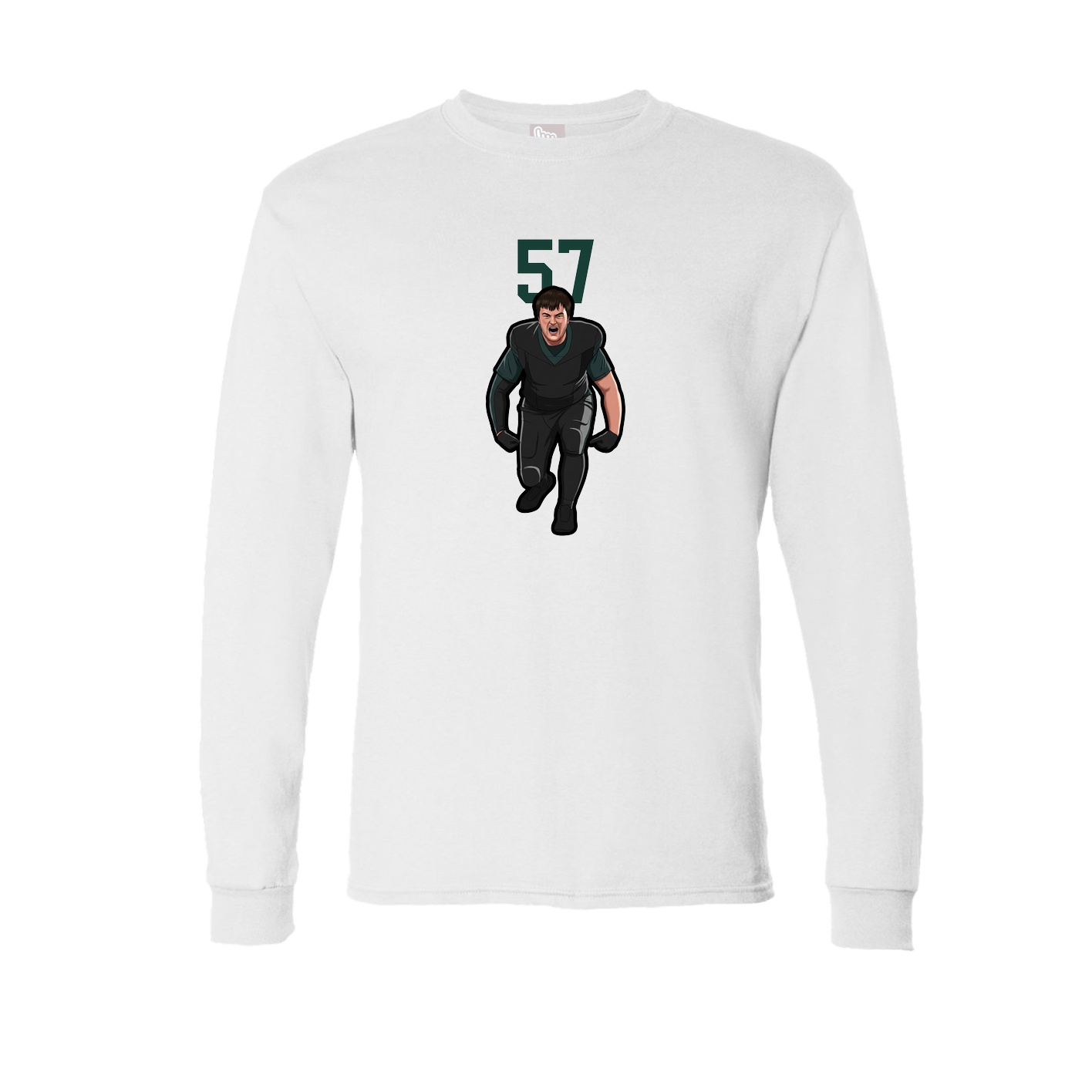 Long Sleeve Tee — Number Top in White