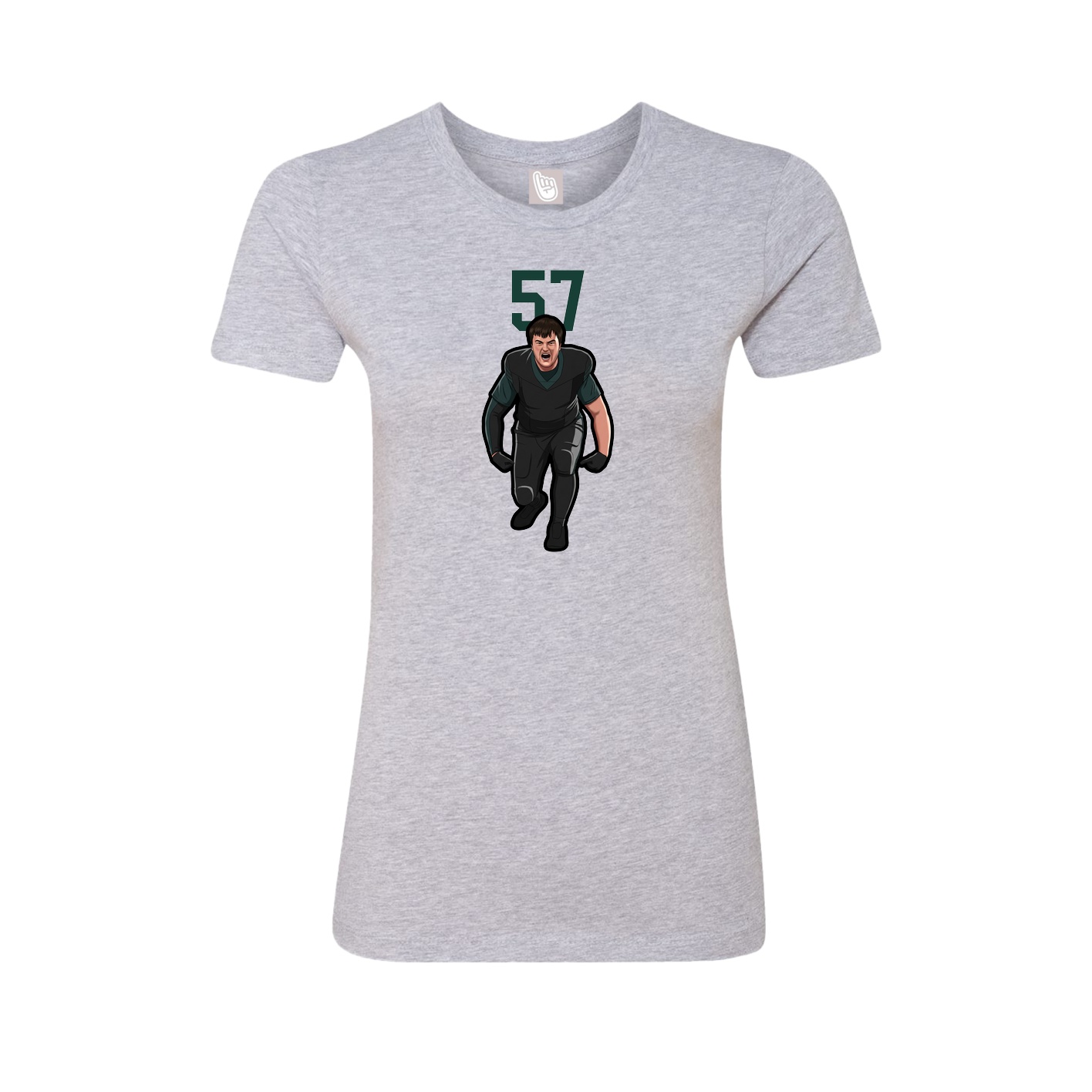Fitted Women's Tee — Number Top in Grey