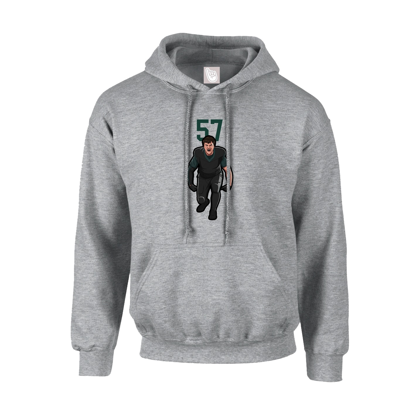 Hoodie — Number Top in Grey