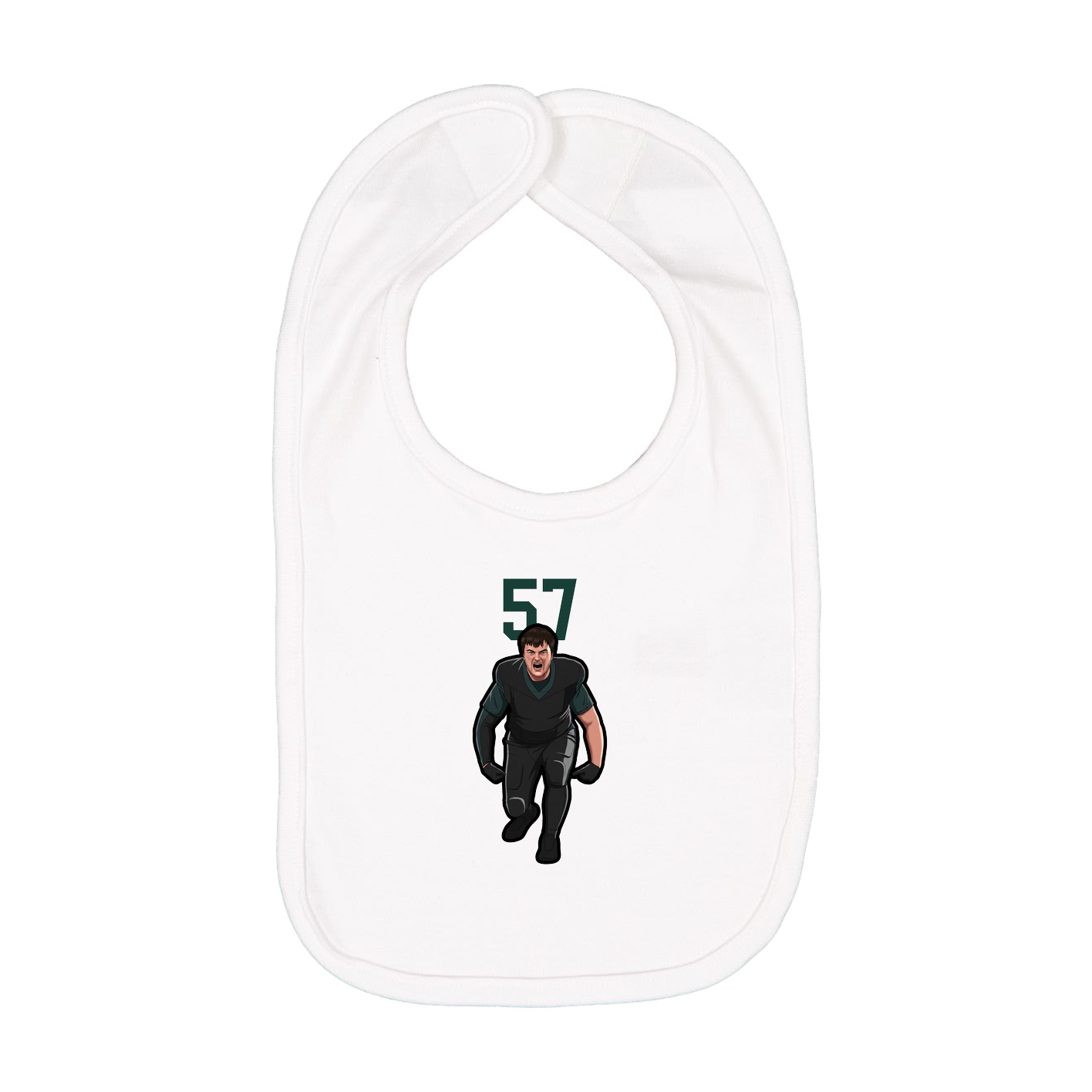 Infant Bib — Number Top in White