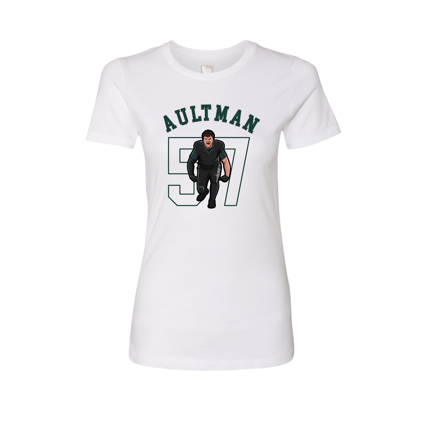 Fitted Women's Tee — Shirsey Arch in White