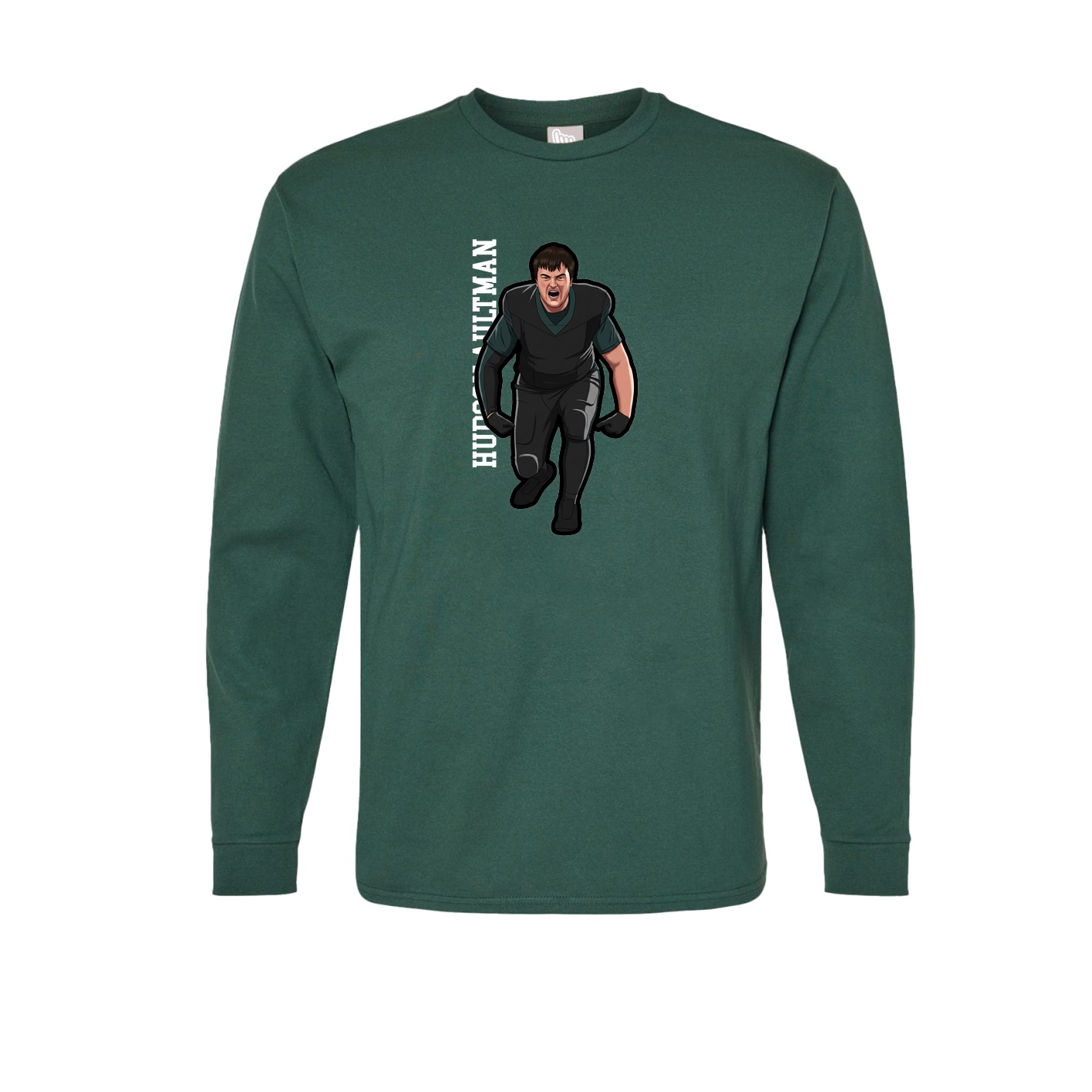 Long Sleeve Tee — Name Vertical in Green