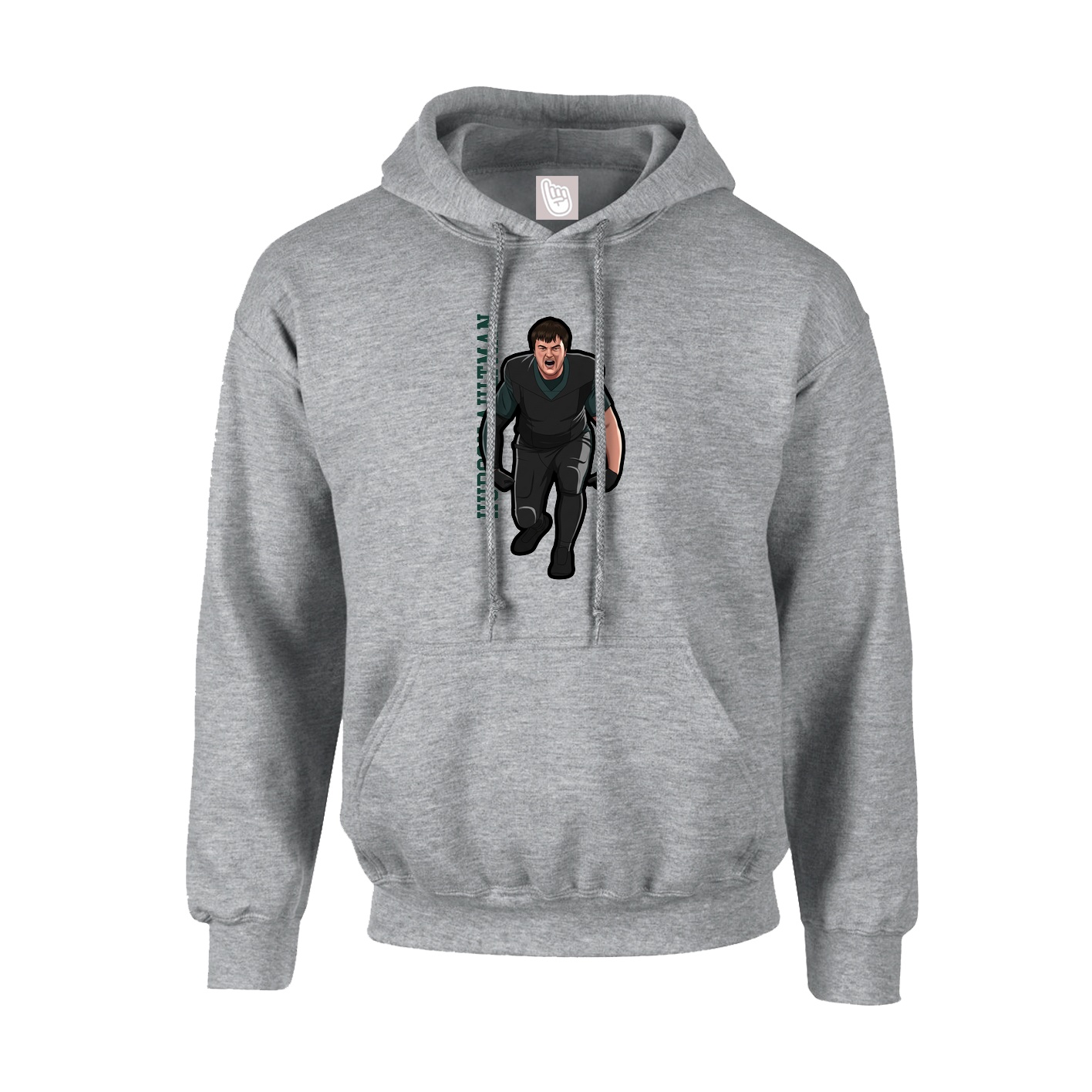 Youth Hoodie — Name Vertical in Grey