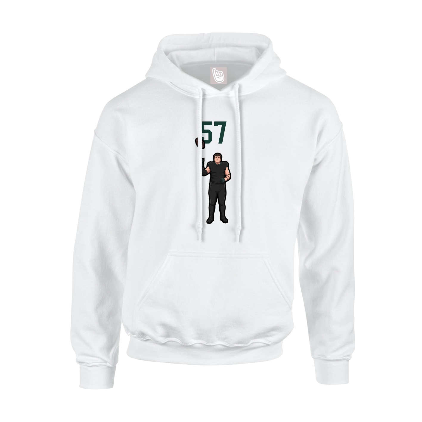 Youth Hoodie — Number Top in White