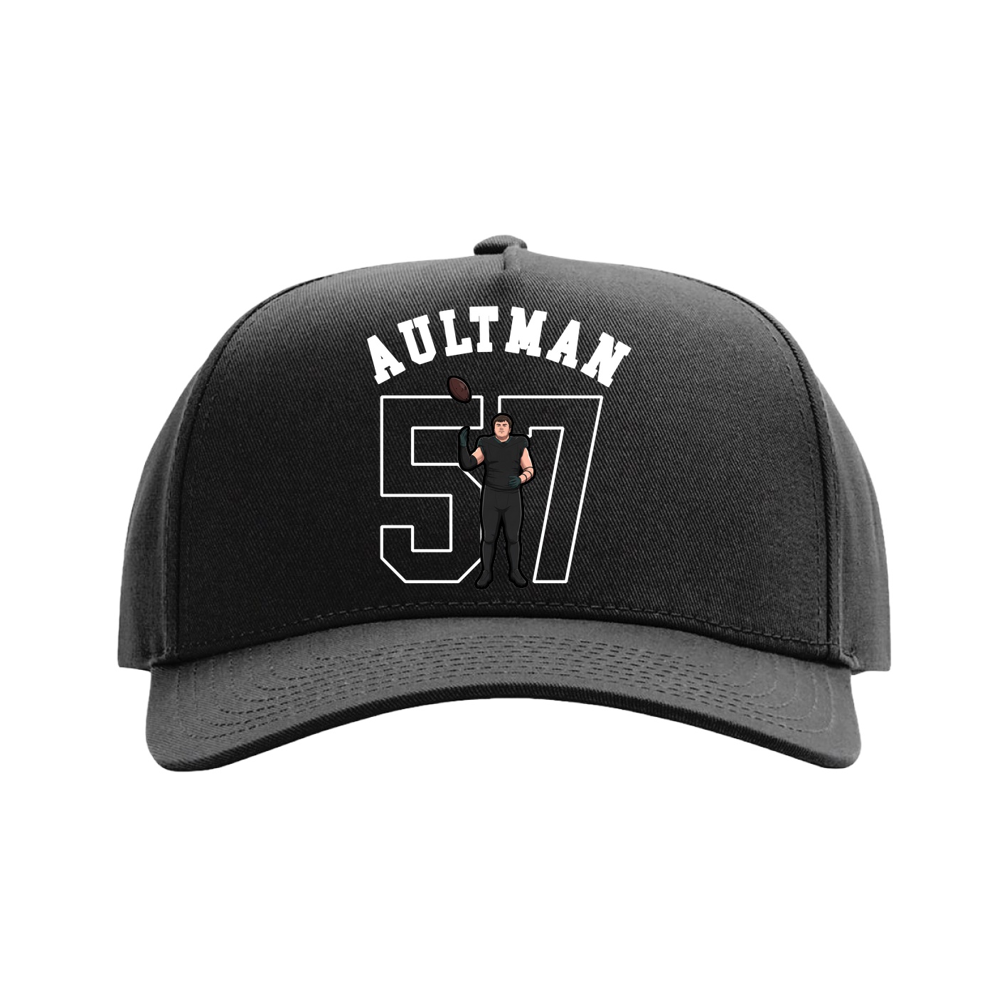 Full Fabric Five-Panel Champ Cap — Shirsey Arch in Black