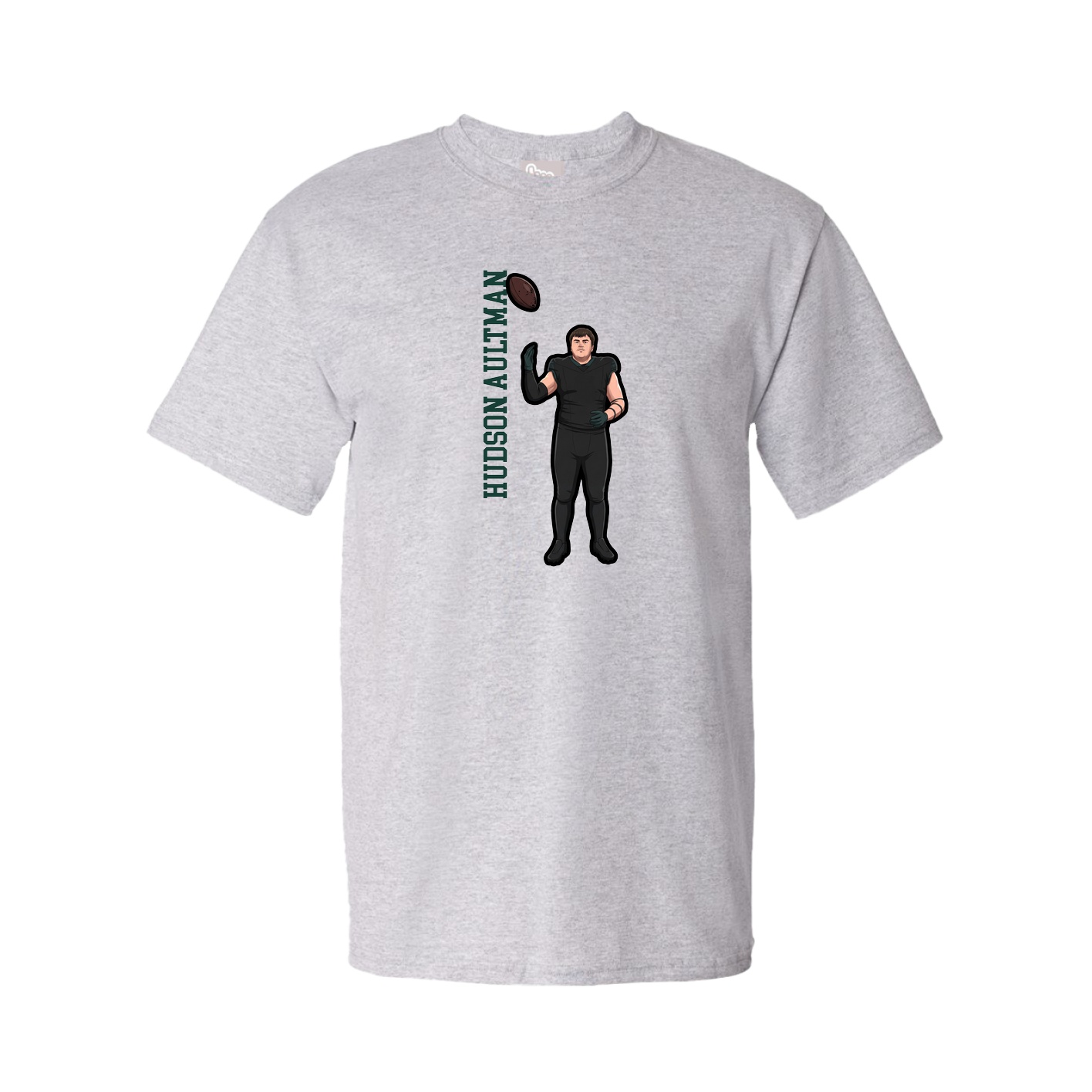 Youth Tee — Name Vertical in Grey