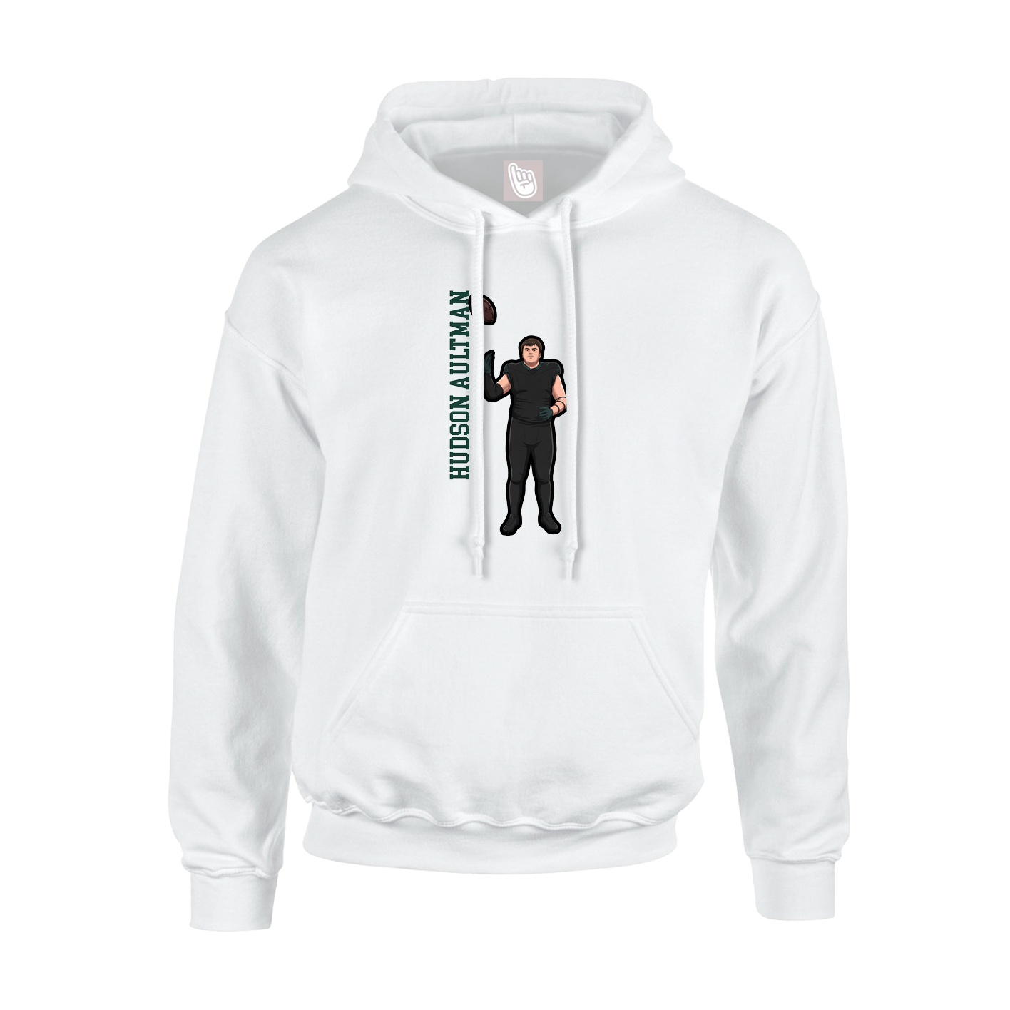 Youth Hoodie — Name Vertical in White