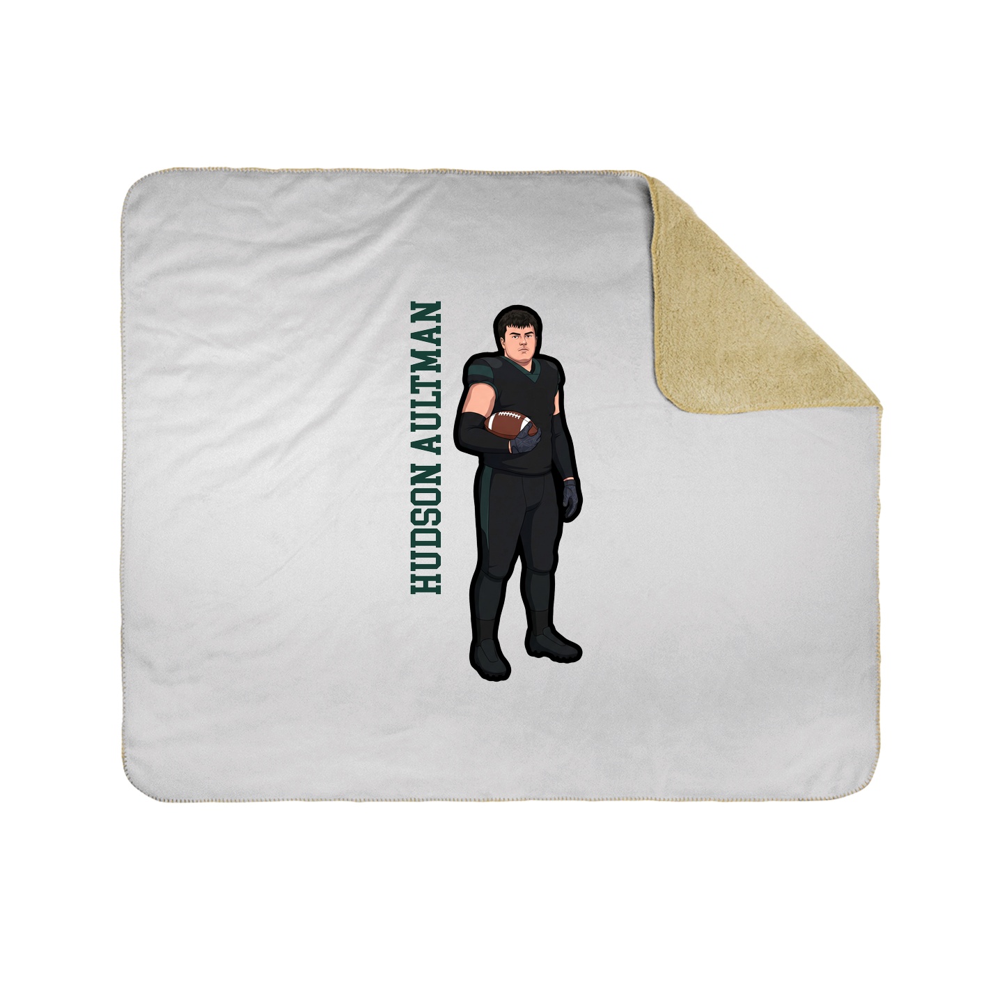 Throw Blanket — Name Vertical in White