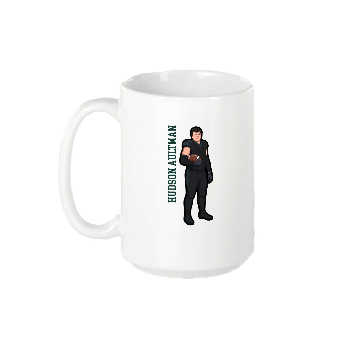 15oz Coffee Mug — Name Vertical in White