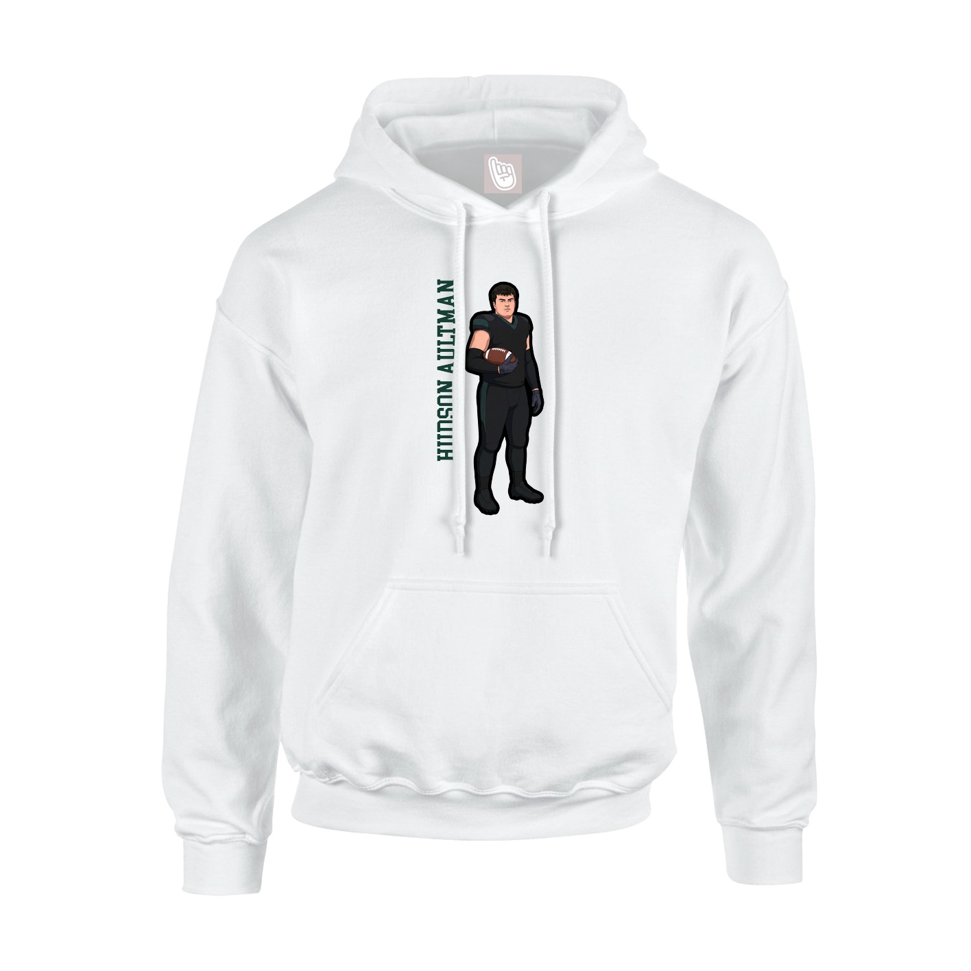 Hoodie — Name Vertical in White