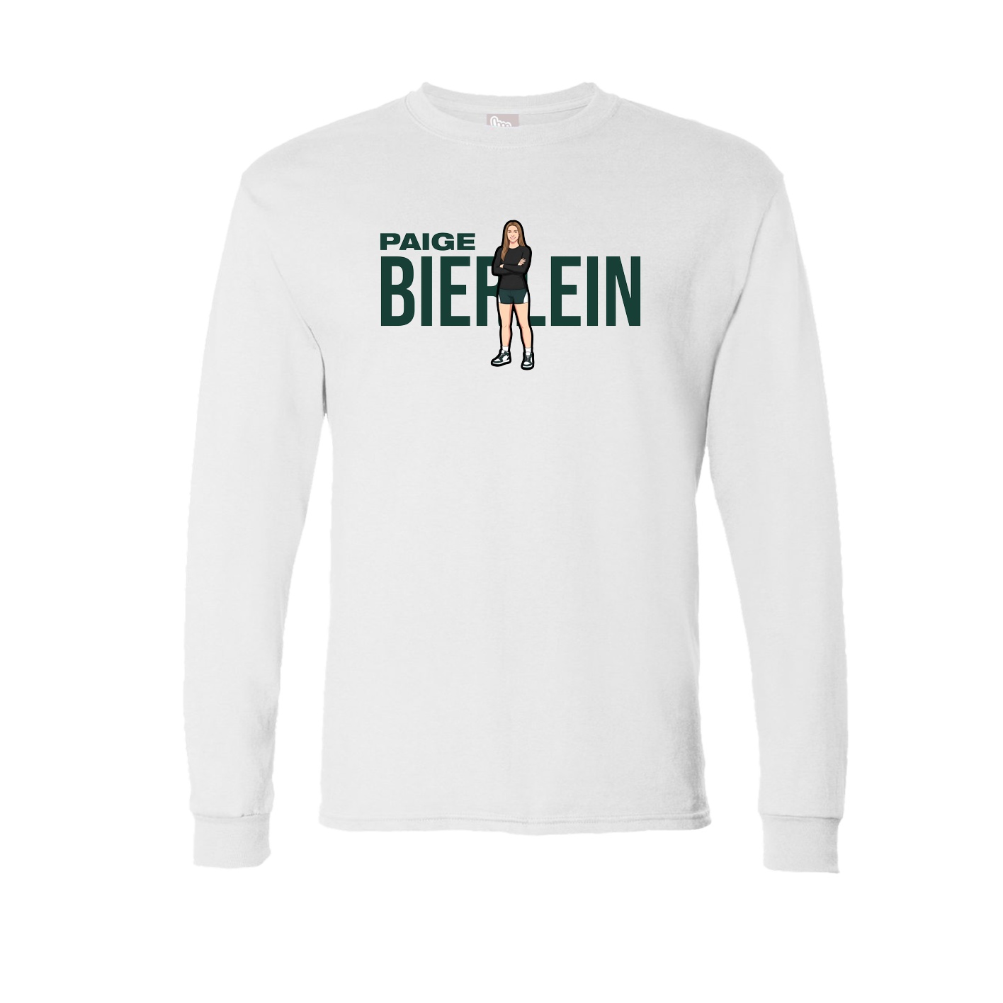 Long Sleeve Tee — Player Name in White