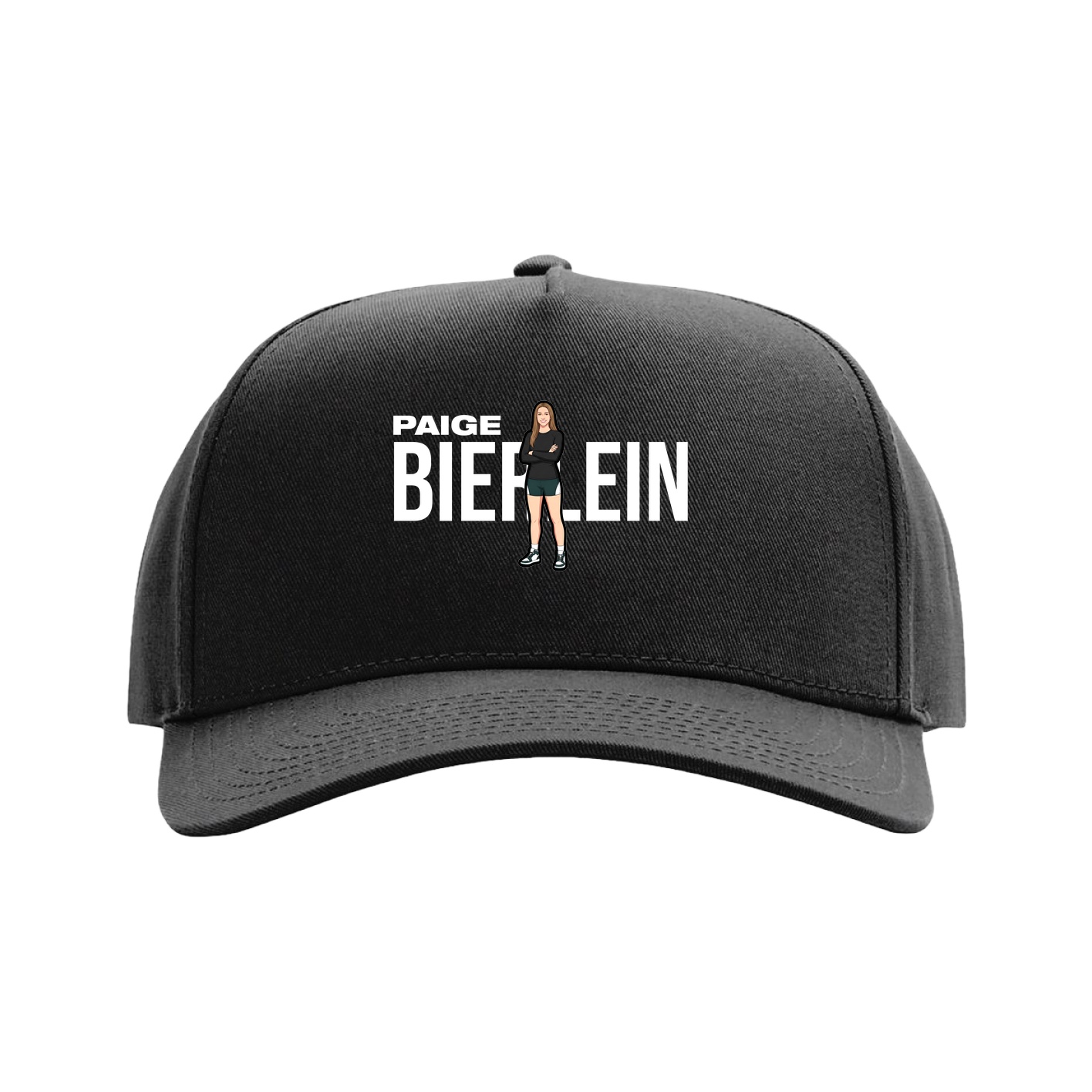 Full Fabric Five-Panel Champ Cap — Player Name in Black