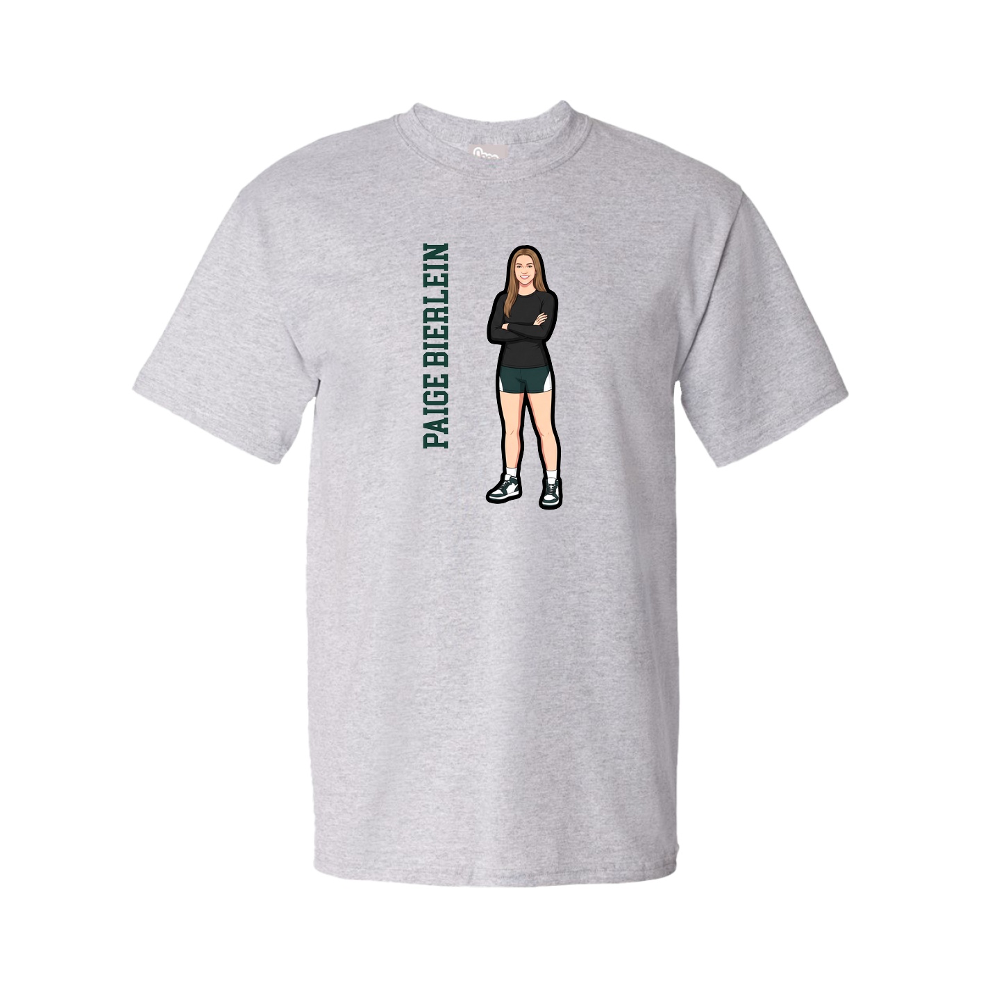 Youth Tee — Name Vertical in Grey