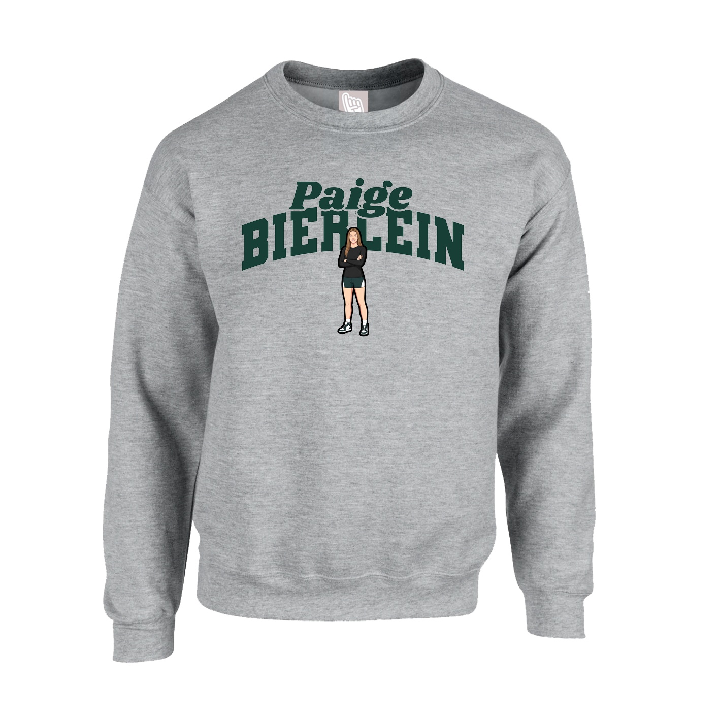 Fleece Crew — Signature Arch in Grey