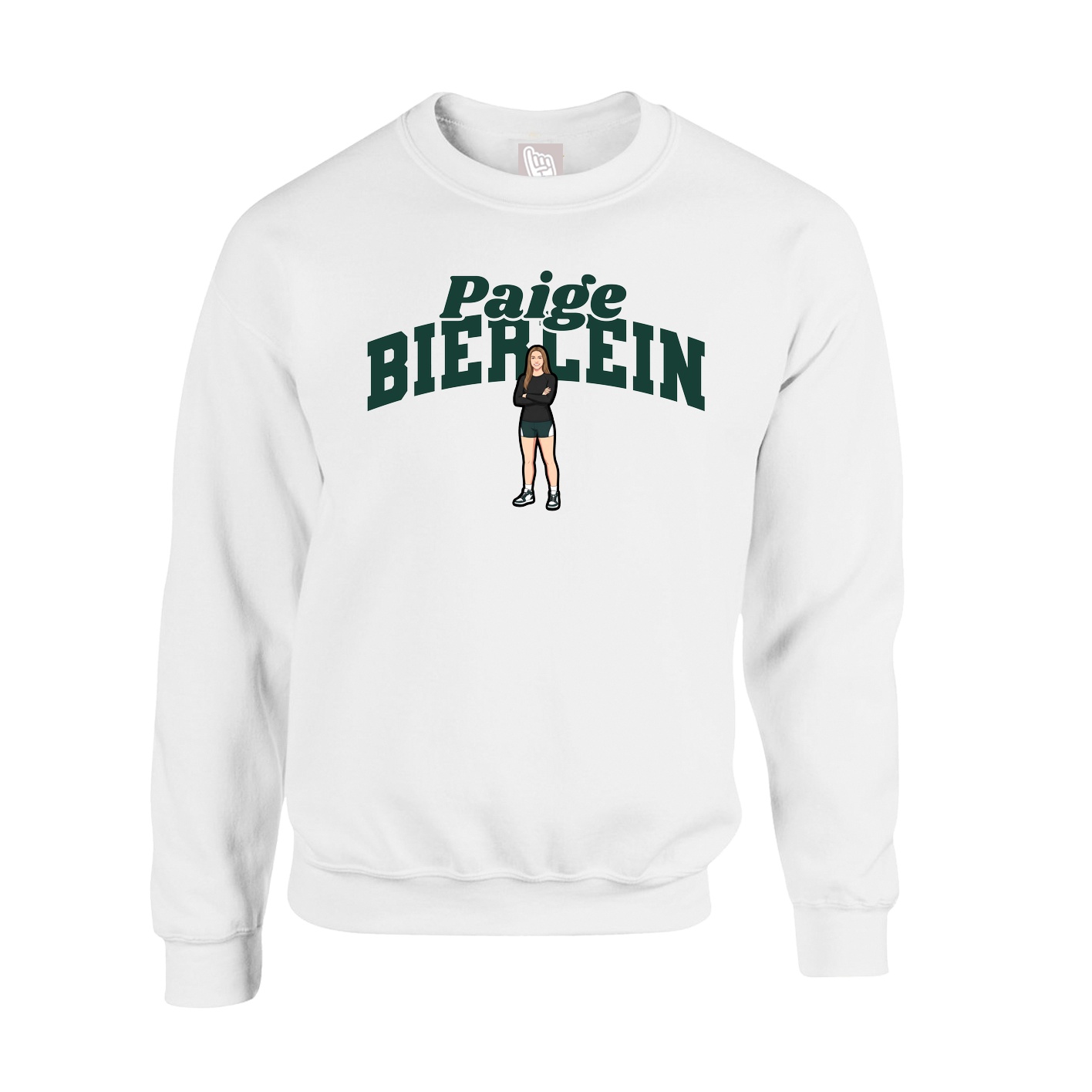 Fleece Crew — Signature Arch in White
