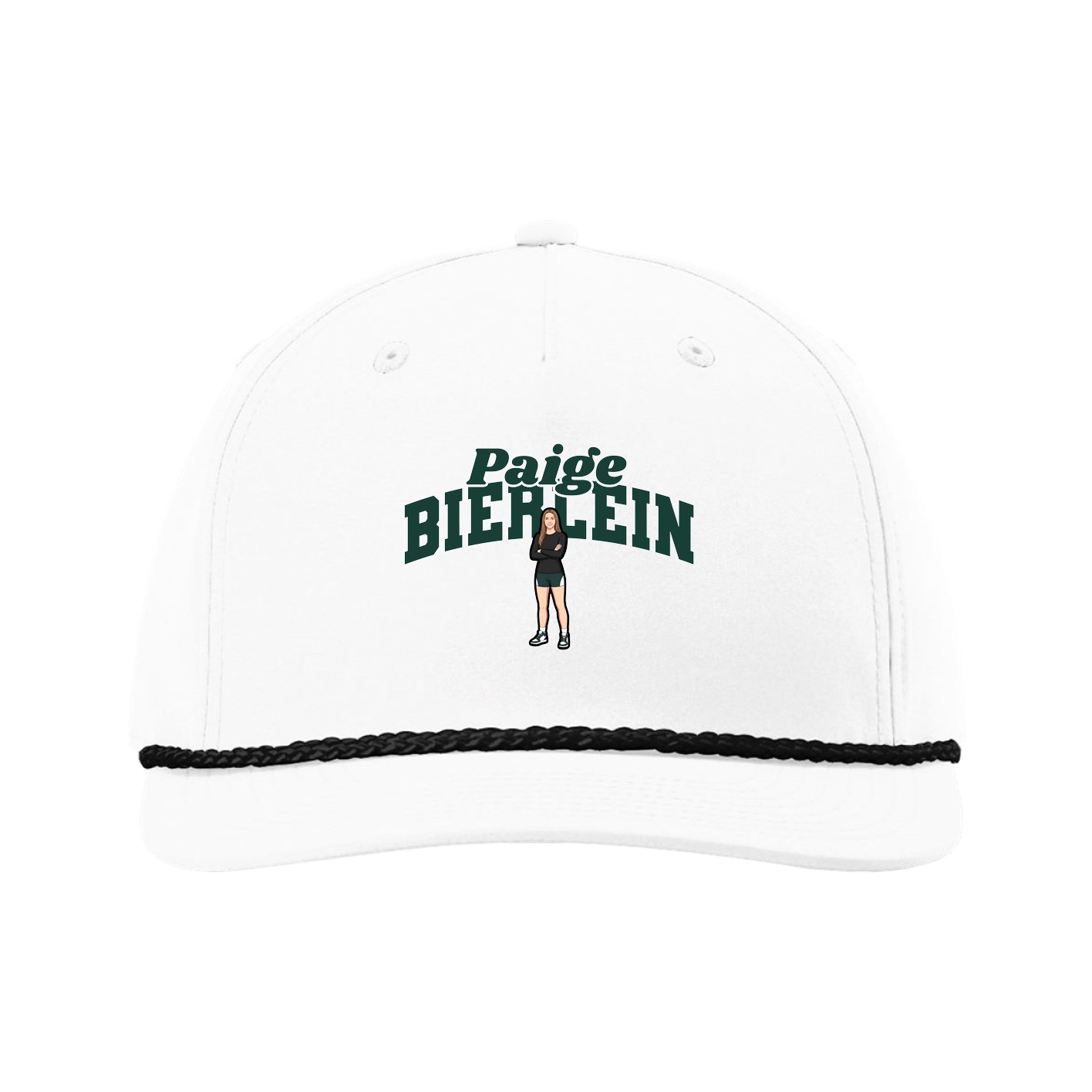 Five-Panel Classic Rope Cap — Signature Arch in White
