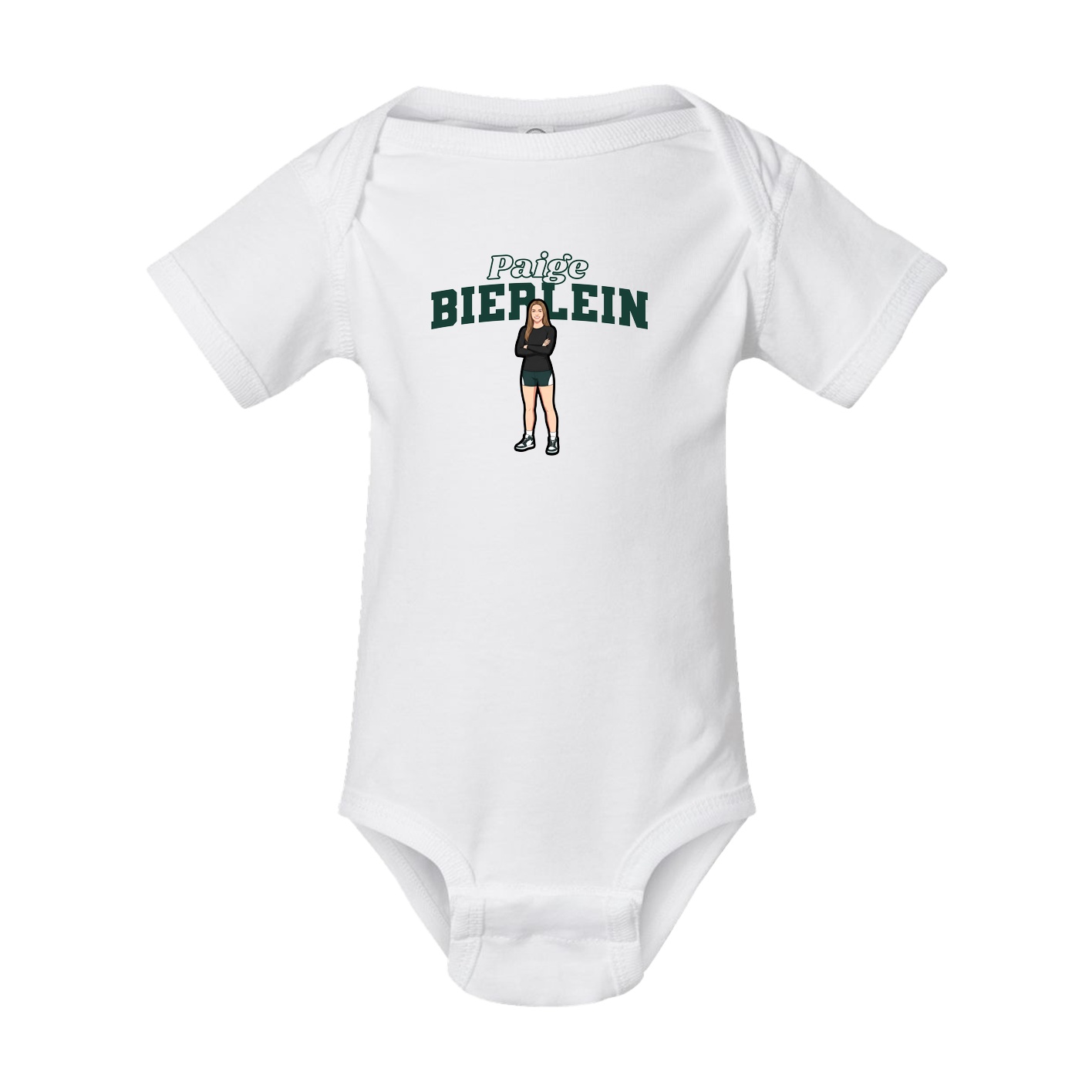 Baby Onesie — Name Arch in White