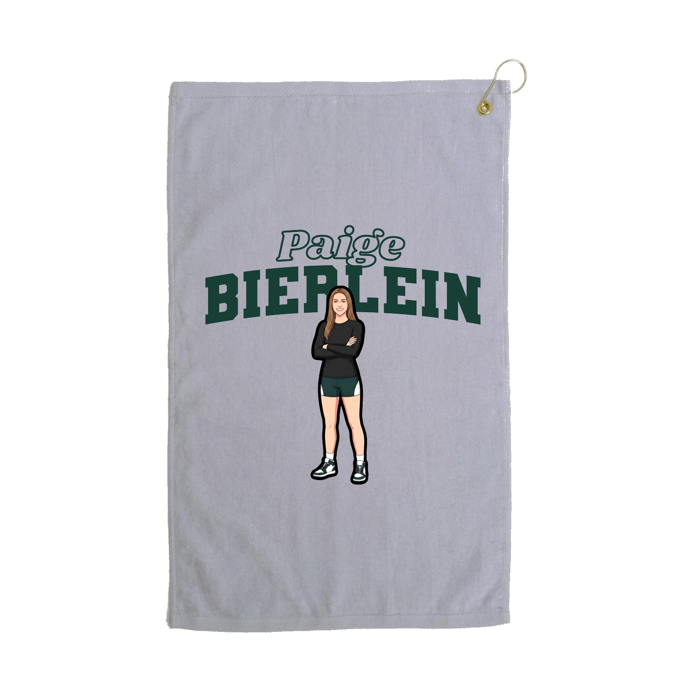 Golf Towel — Name Arch in Grey